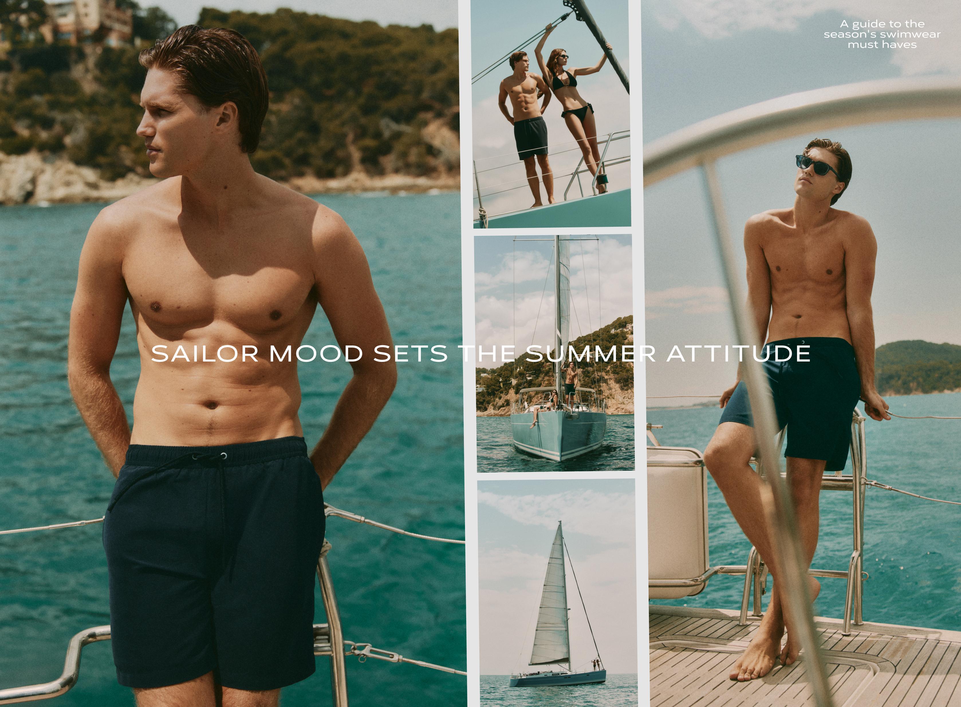 Basic long swim trunks — BLACK