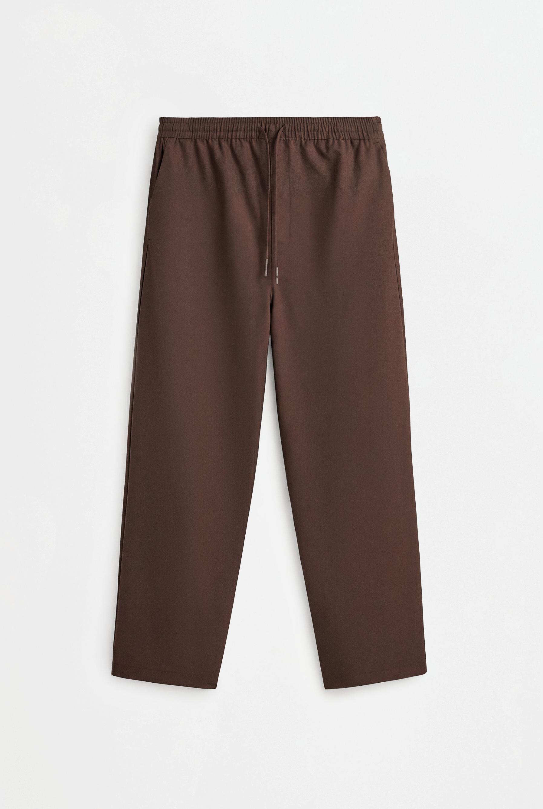 Baggy tailored joggers — BROWN