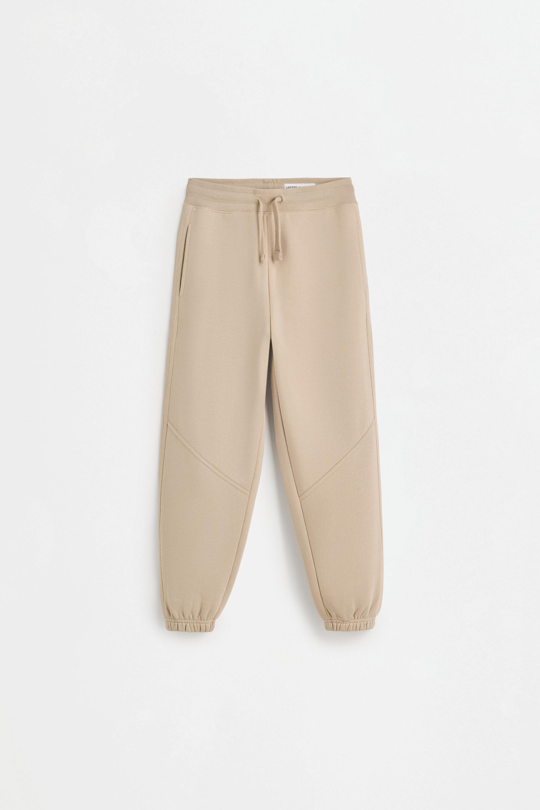 Plush trousers with knee stitching — SAND