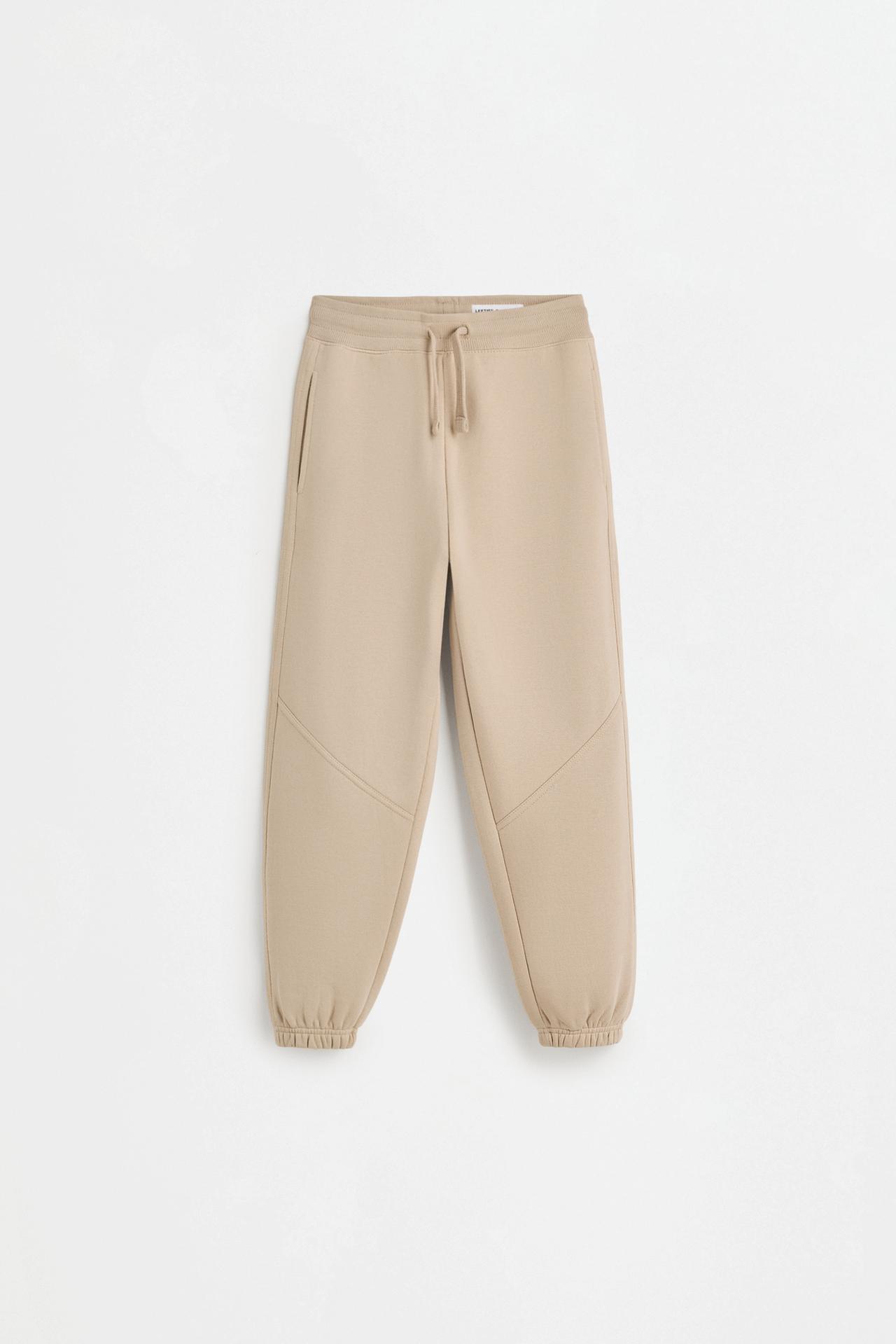 Plush trousers with knee stitching — SAND