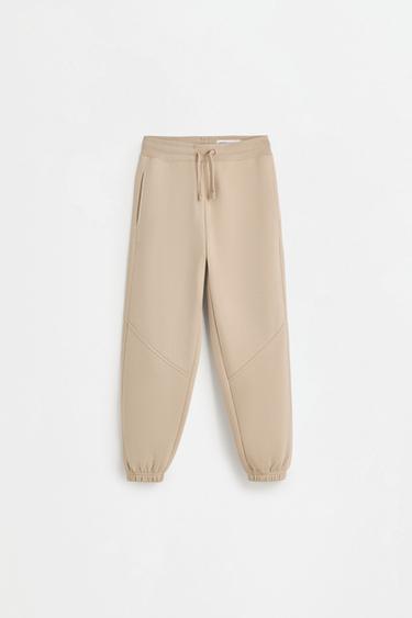 Plush trousers with knee stitching — SAND 1