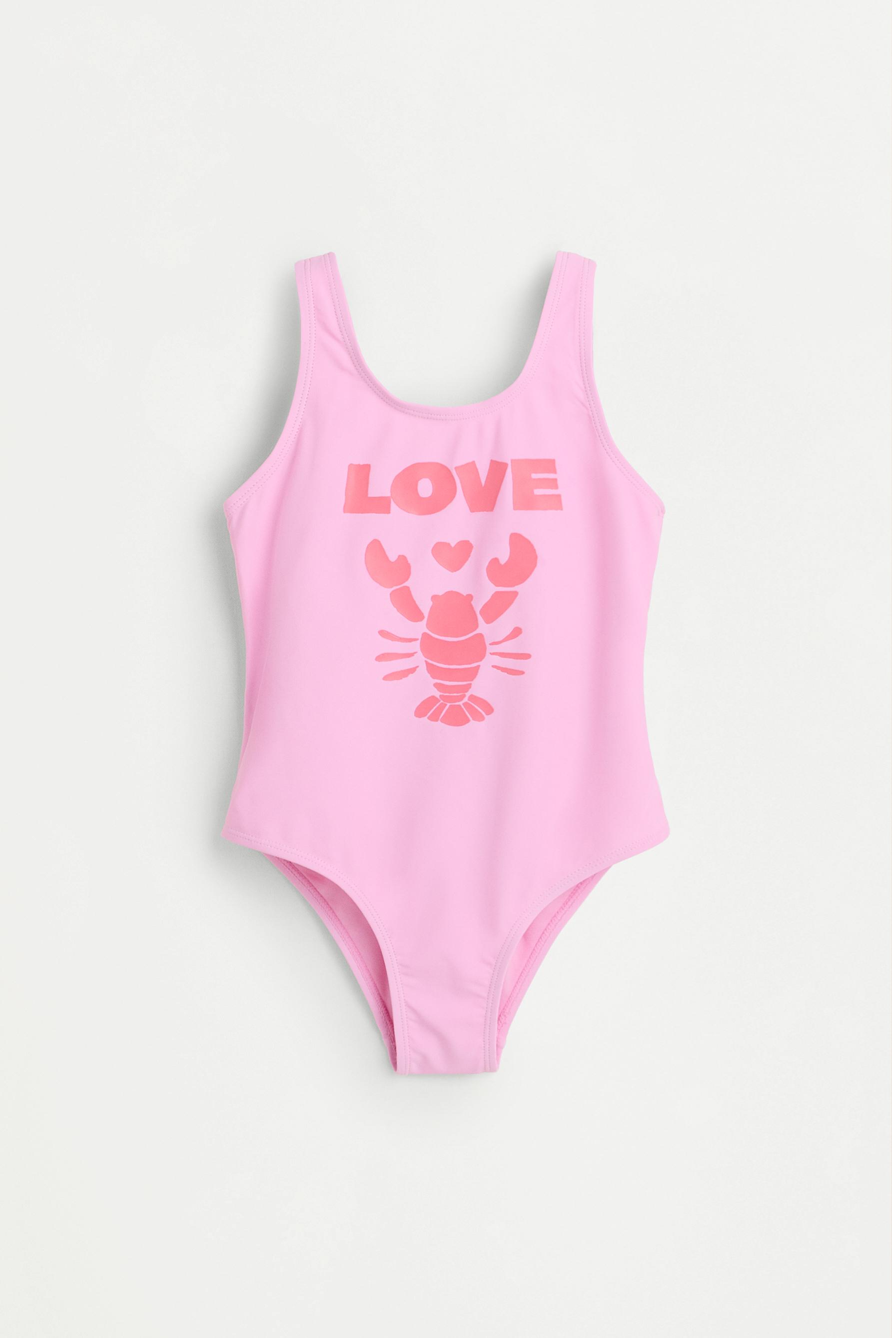 Striped print swimsuit — PINK