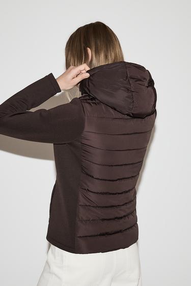 Combined quilted jacket — CHOCOLATE 4