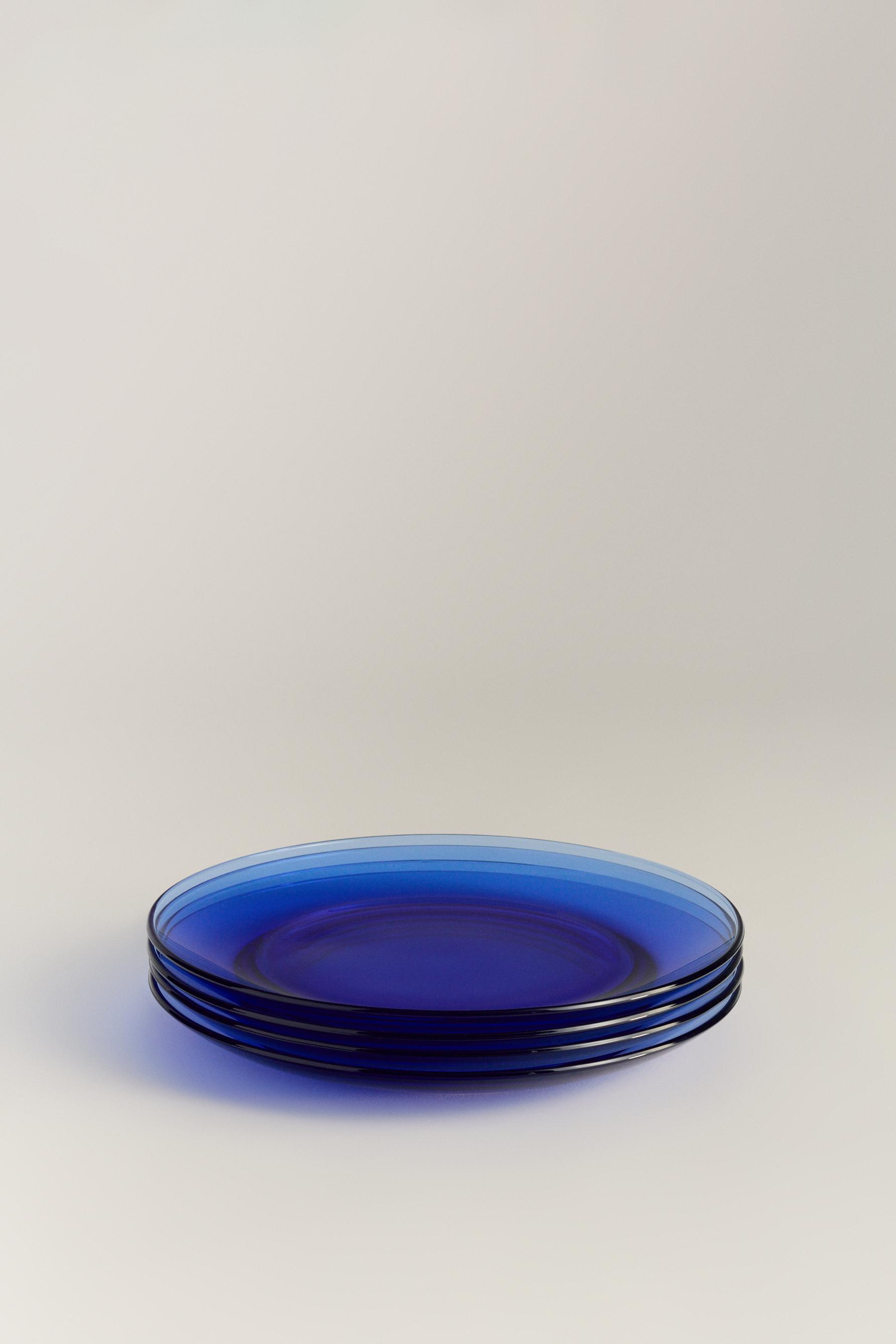 Pack 4 platos llanos borosilicato color 23 cm