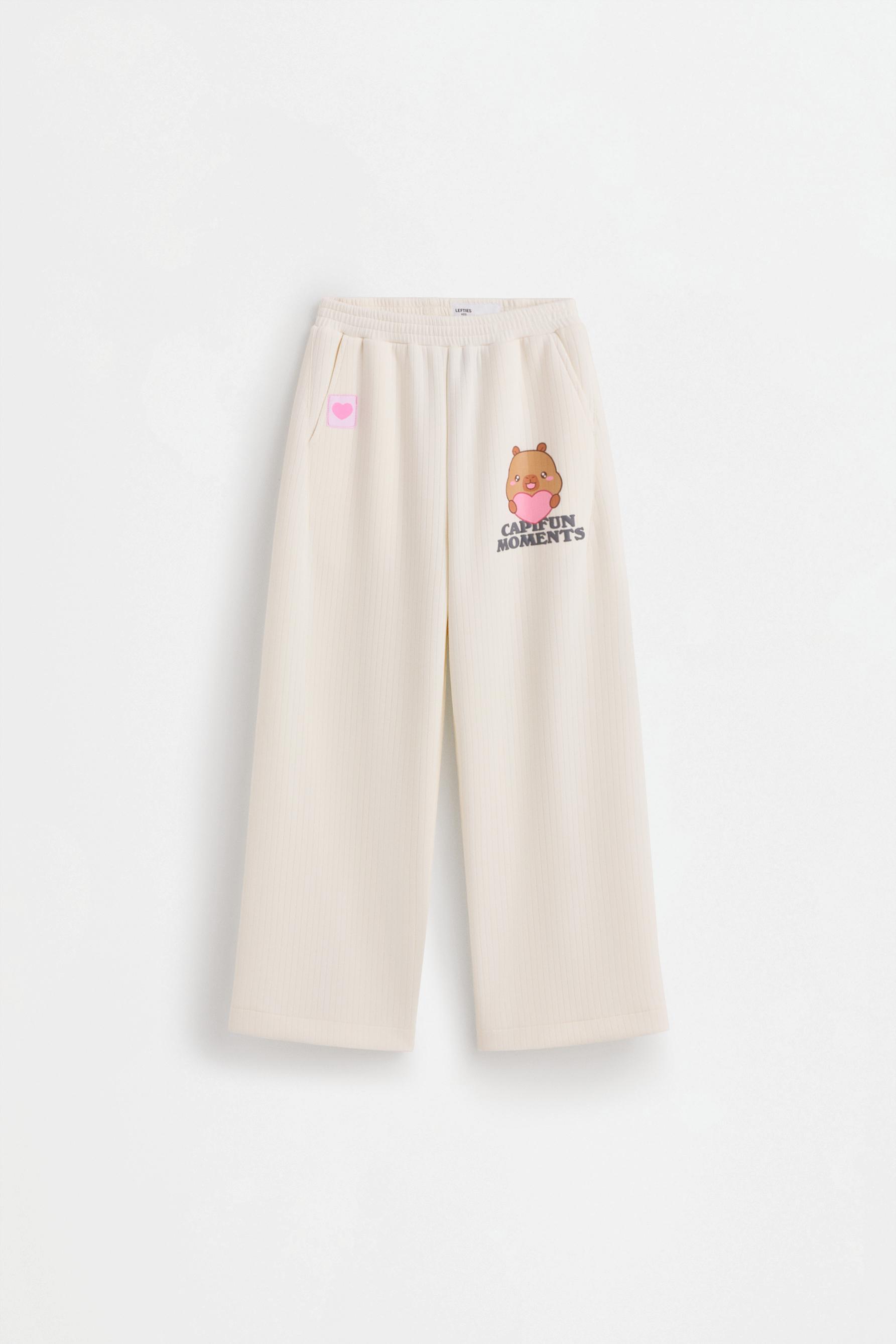 Capybara CAPYFUN© modal wide-leg trousers — OFF WHITE
