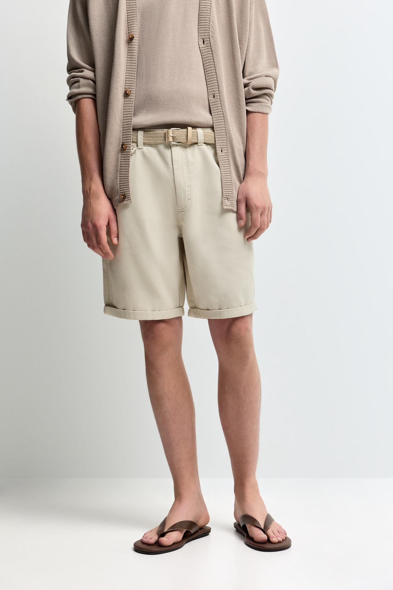 Slim fit Bermuda shorts — ECRU