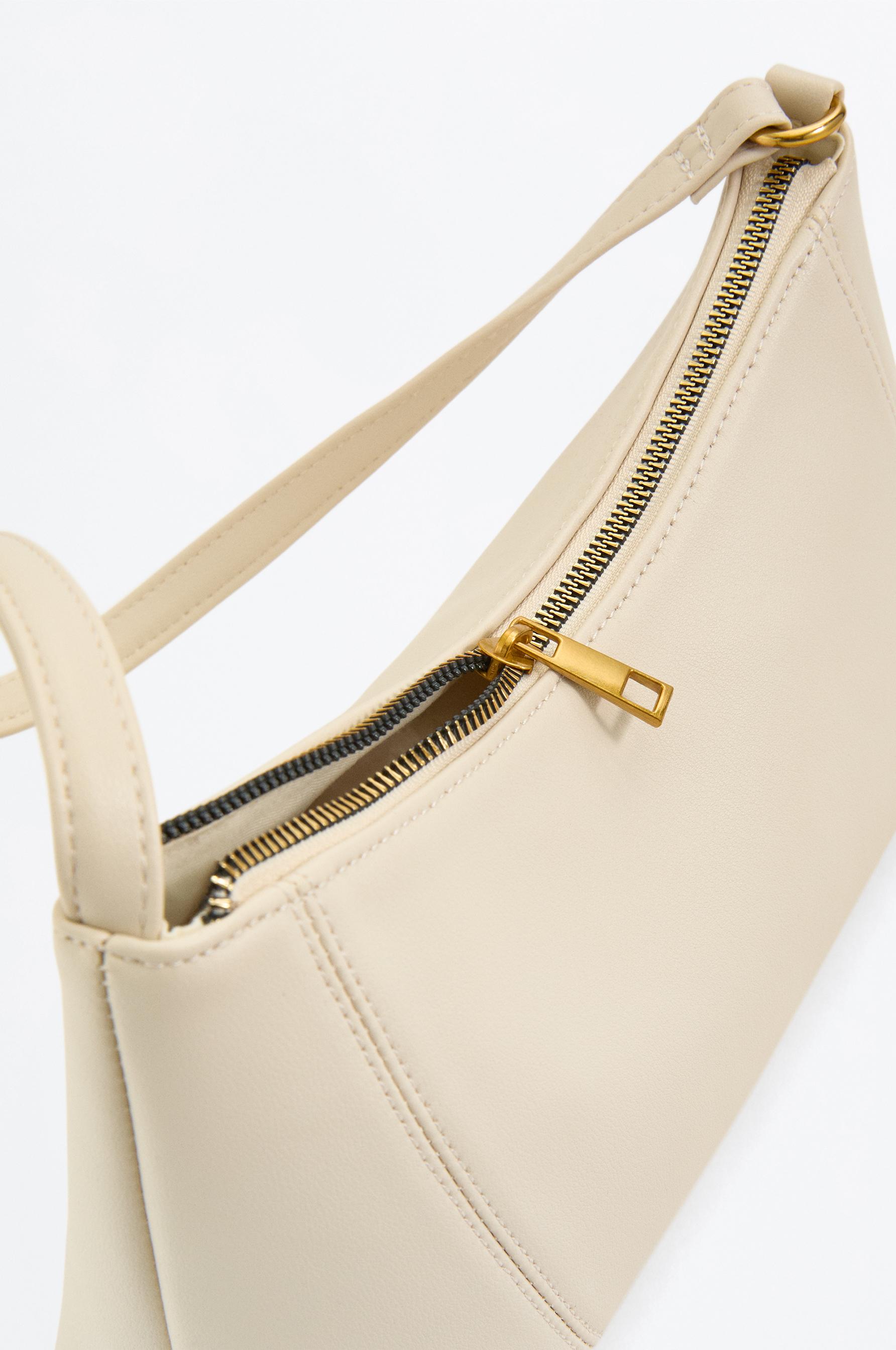 Textured shoulder bag — ECRU