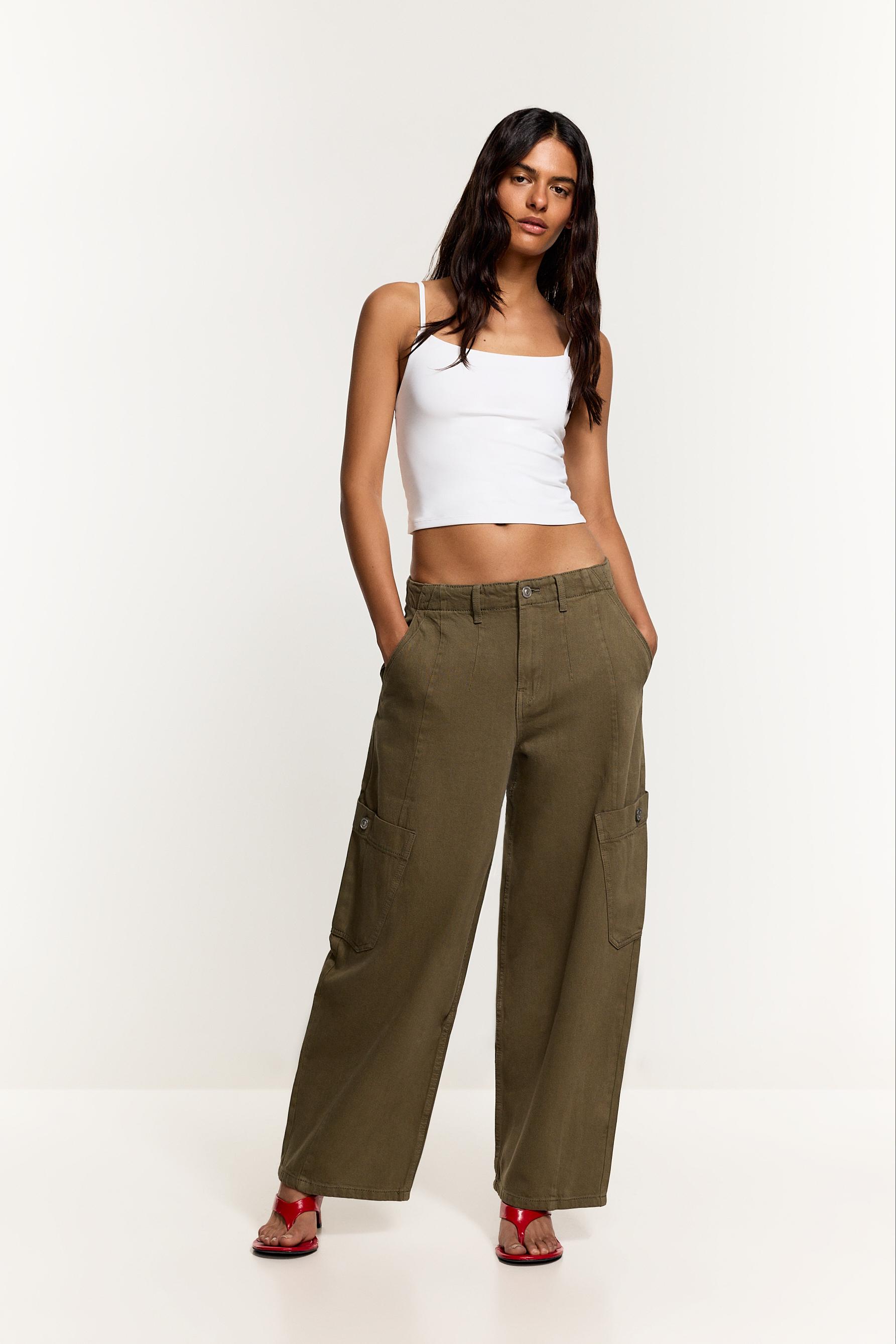 Barrel cargo trousers — KHAKI