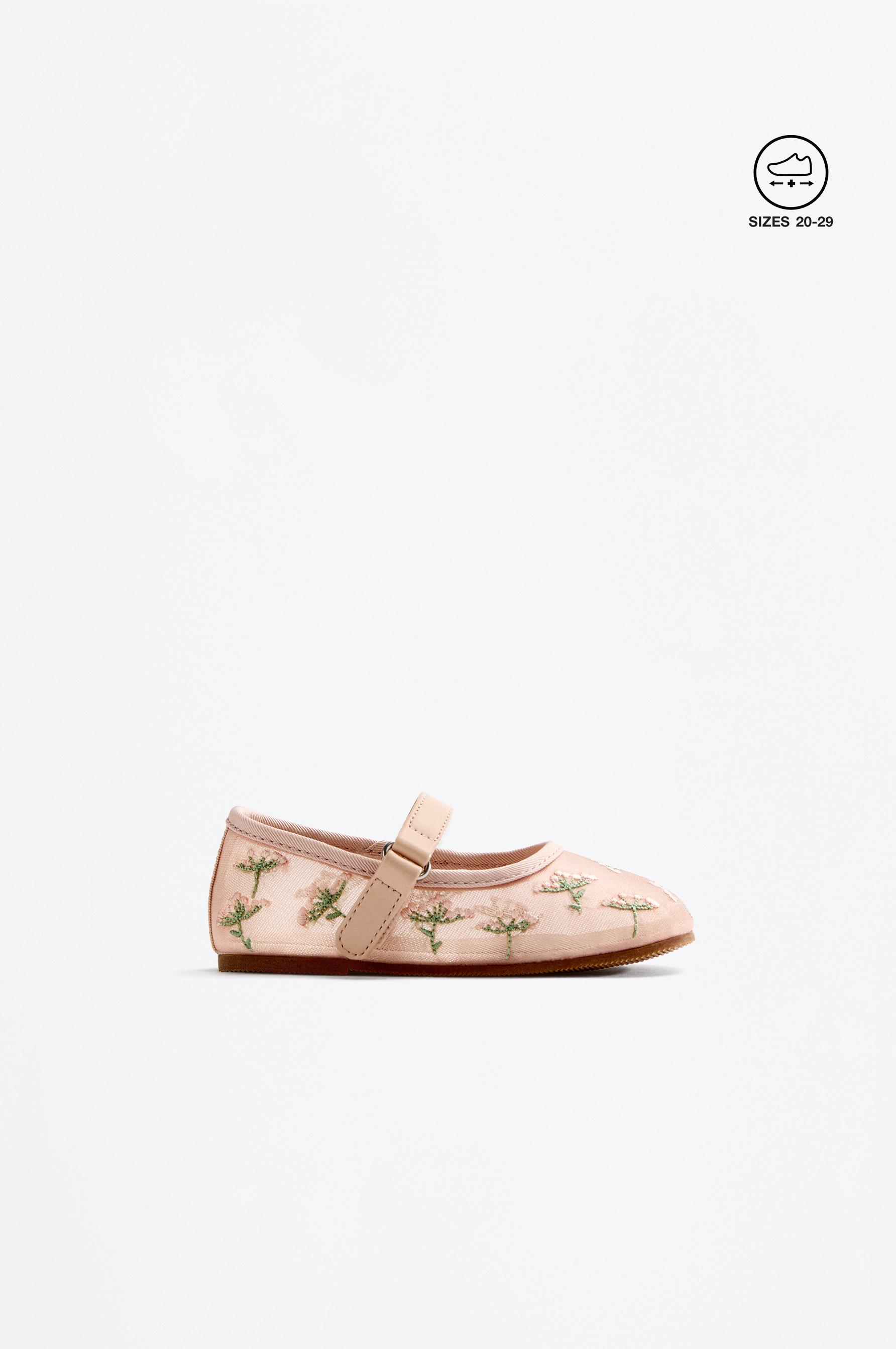 FLORAL BALLET FLAT — ECRU