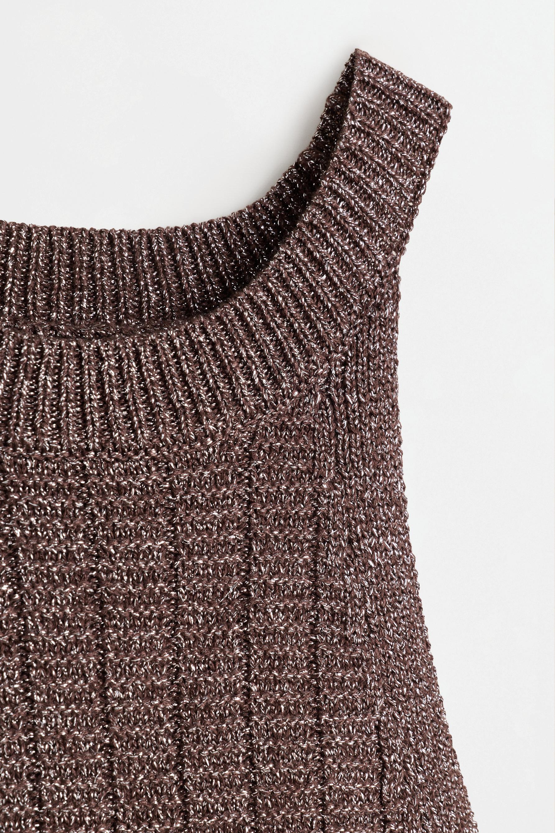 Metallic halter top — BROWN