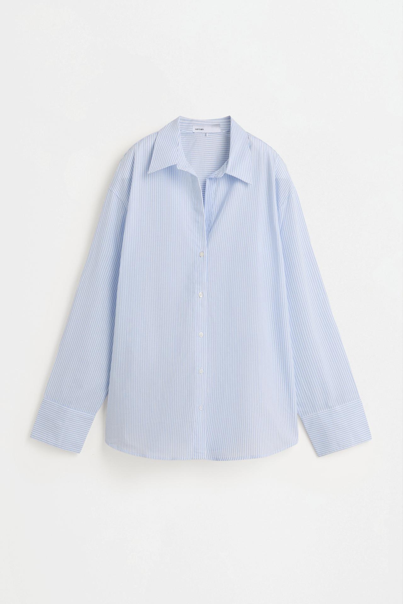 Striped poplin shirt — PASTEL BLUE