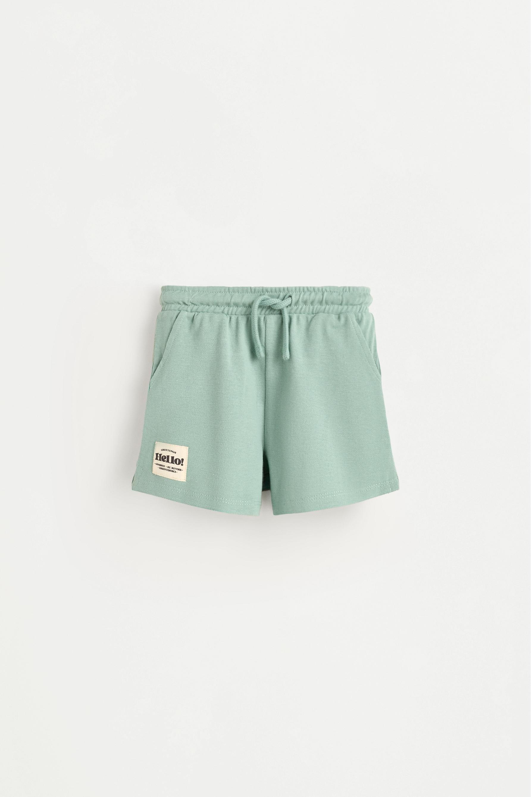 Piqué T-shirt and Bermuda shorts co-ord — GREENISH
