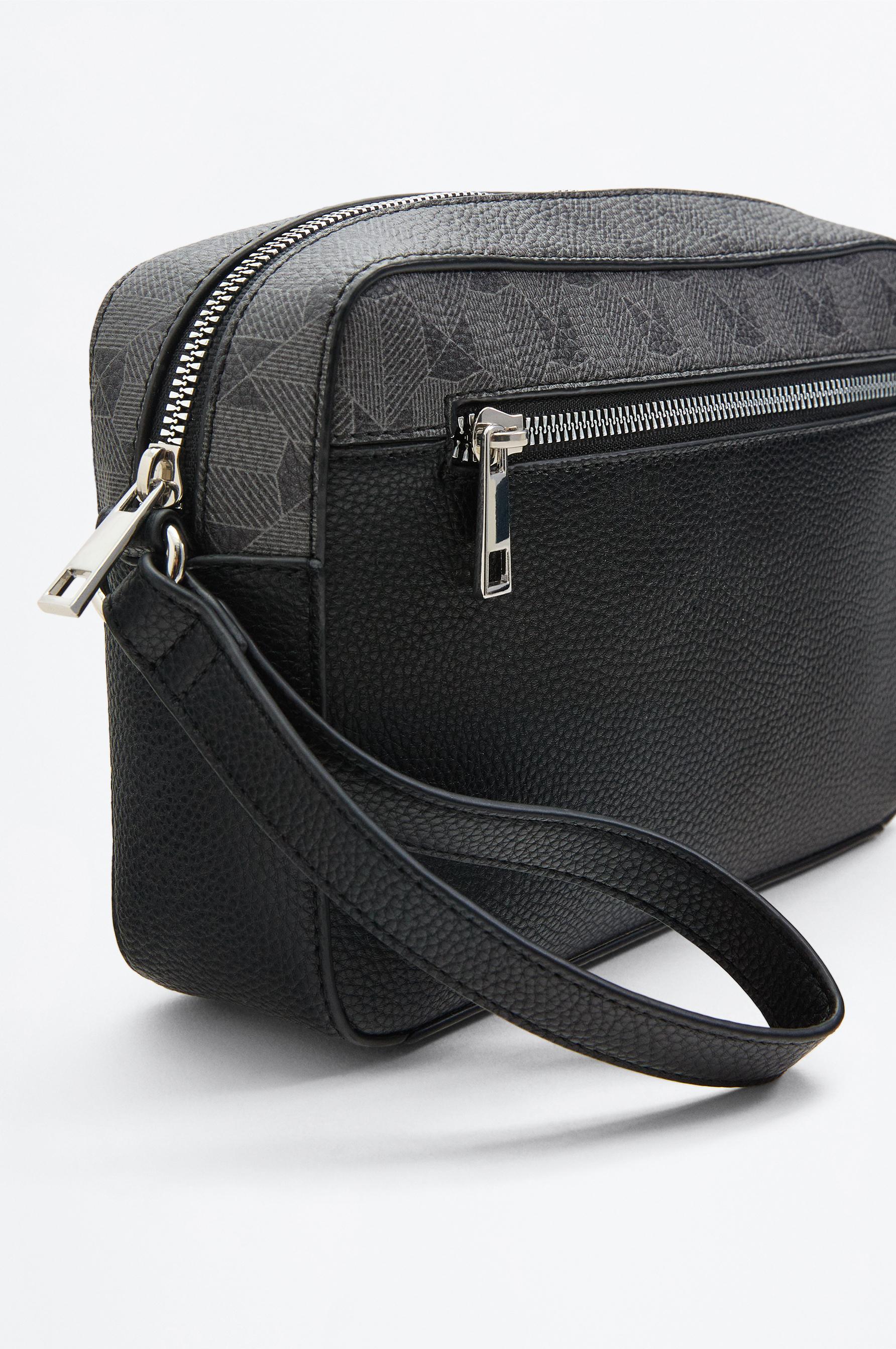 Printed toiletry bag — BLACK