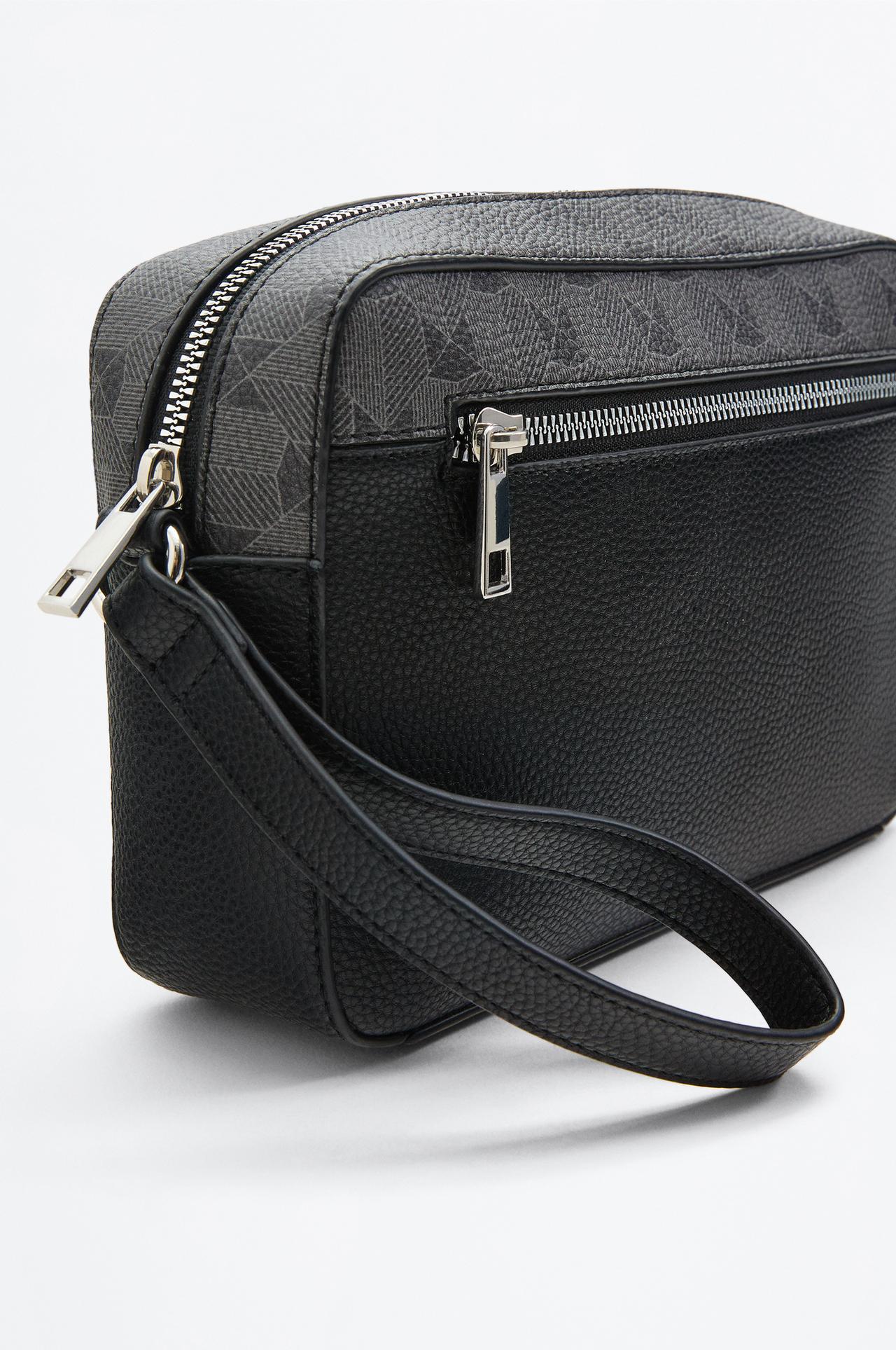 Printed toiletry bag — BLACK