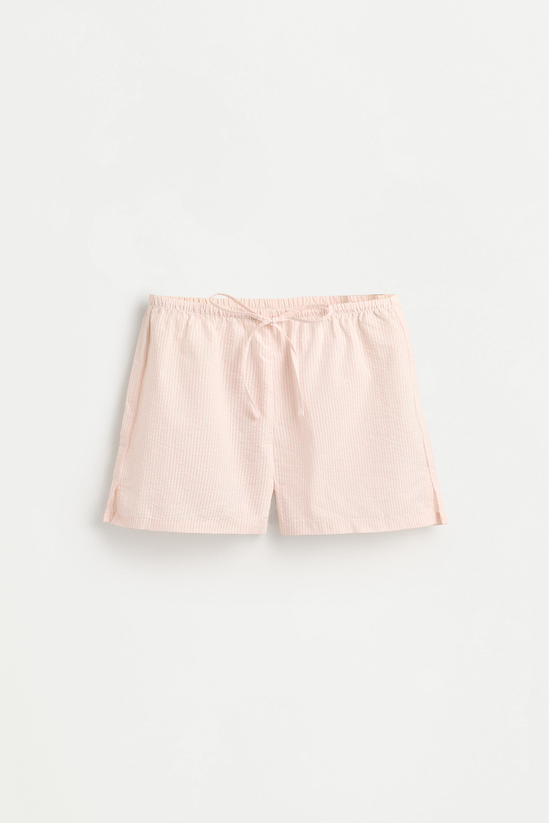 Striped pyjama shorts — PASTEL PINK
