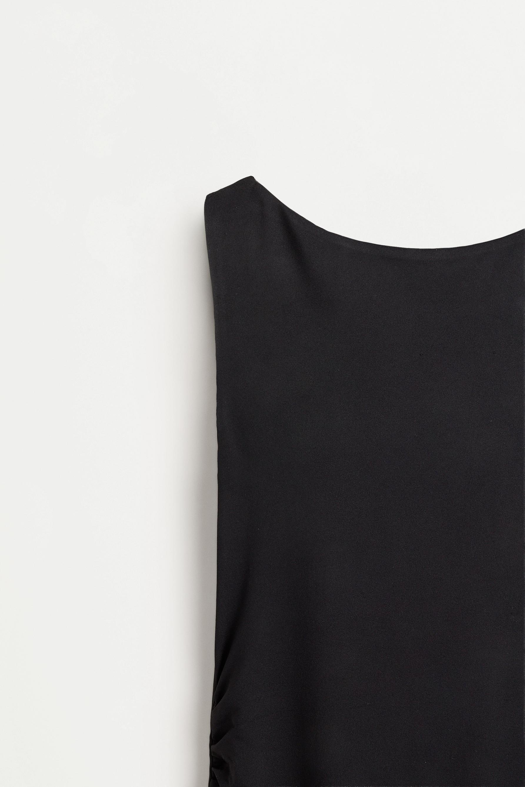 Polyamide midi dress — BLACK