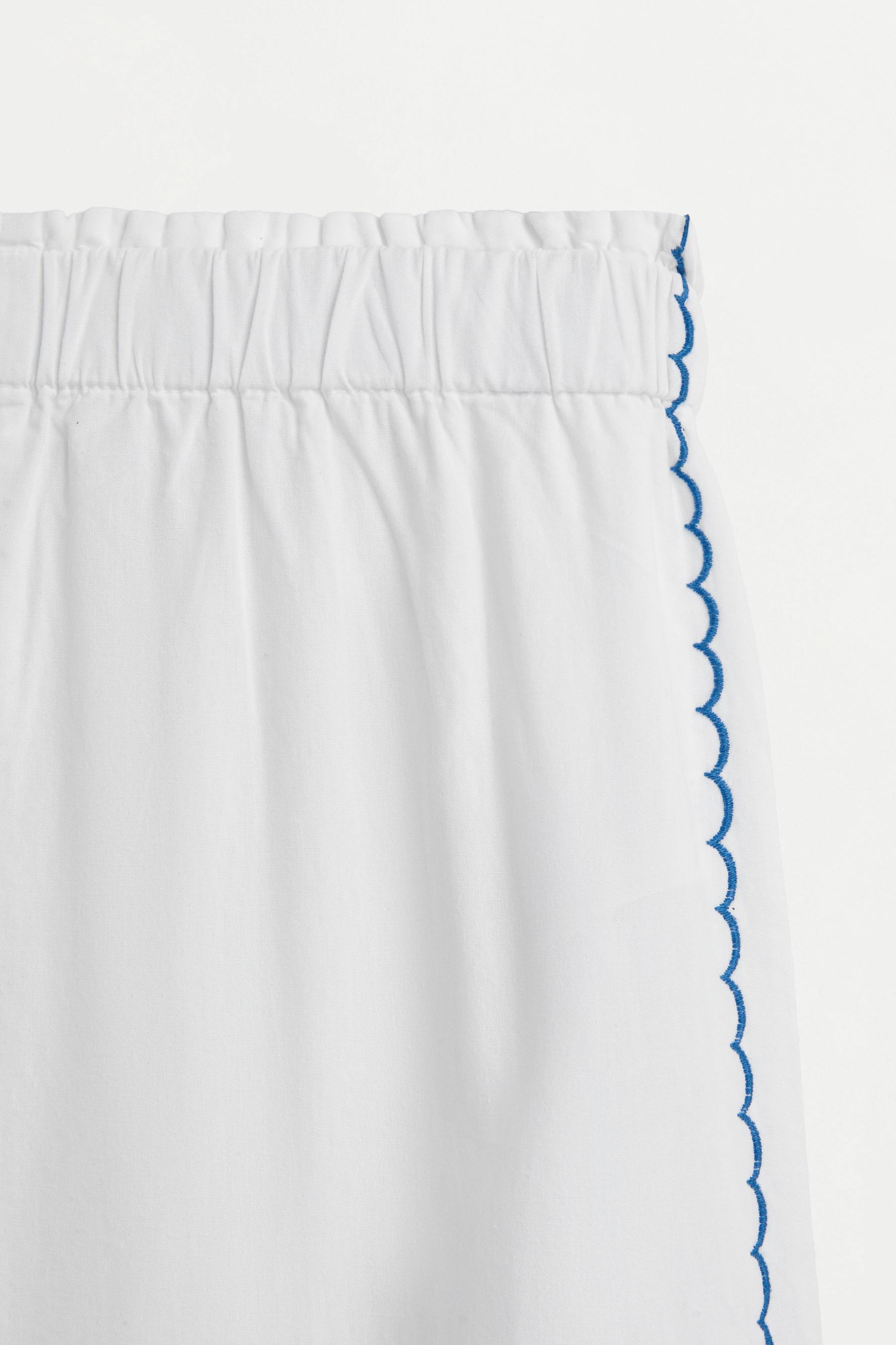 Embroidered culottes — WHITE