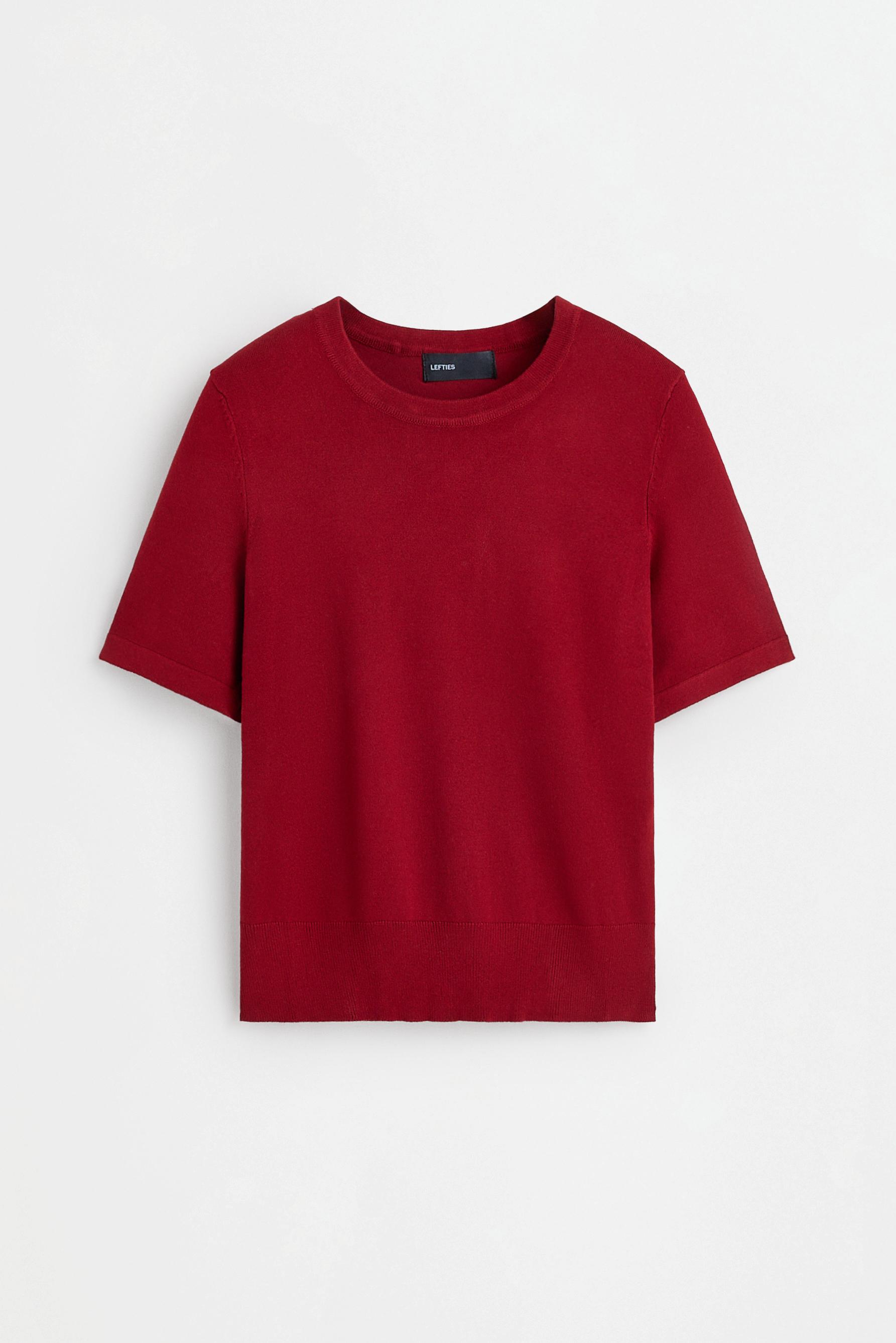 Basic short sleeve sweater — RED