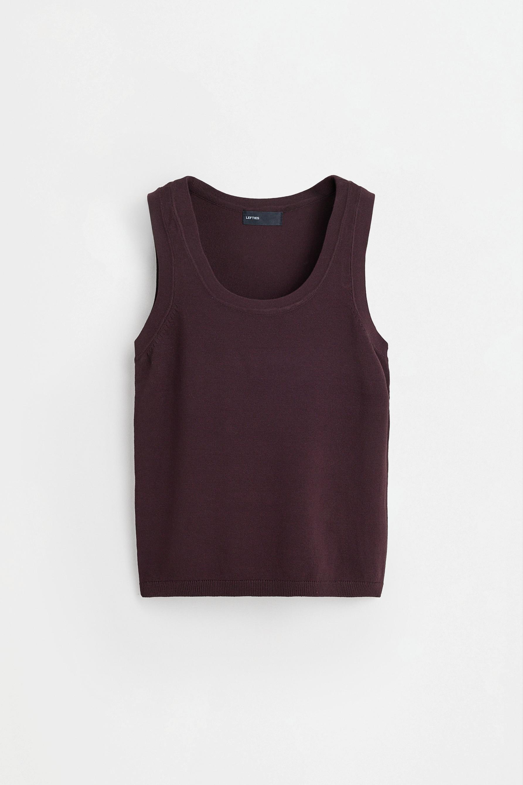 Basic flowing knit top — CHOCOLATE