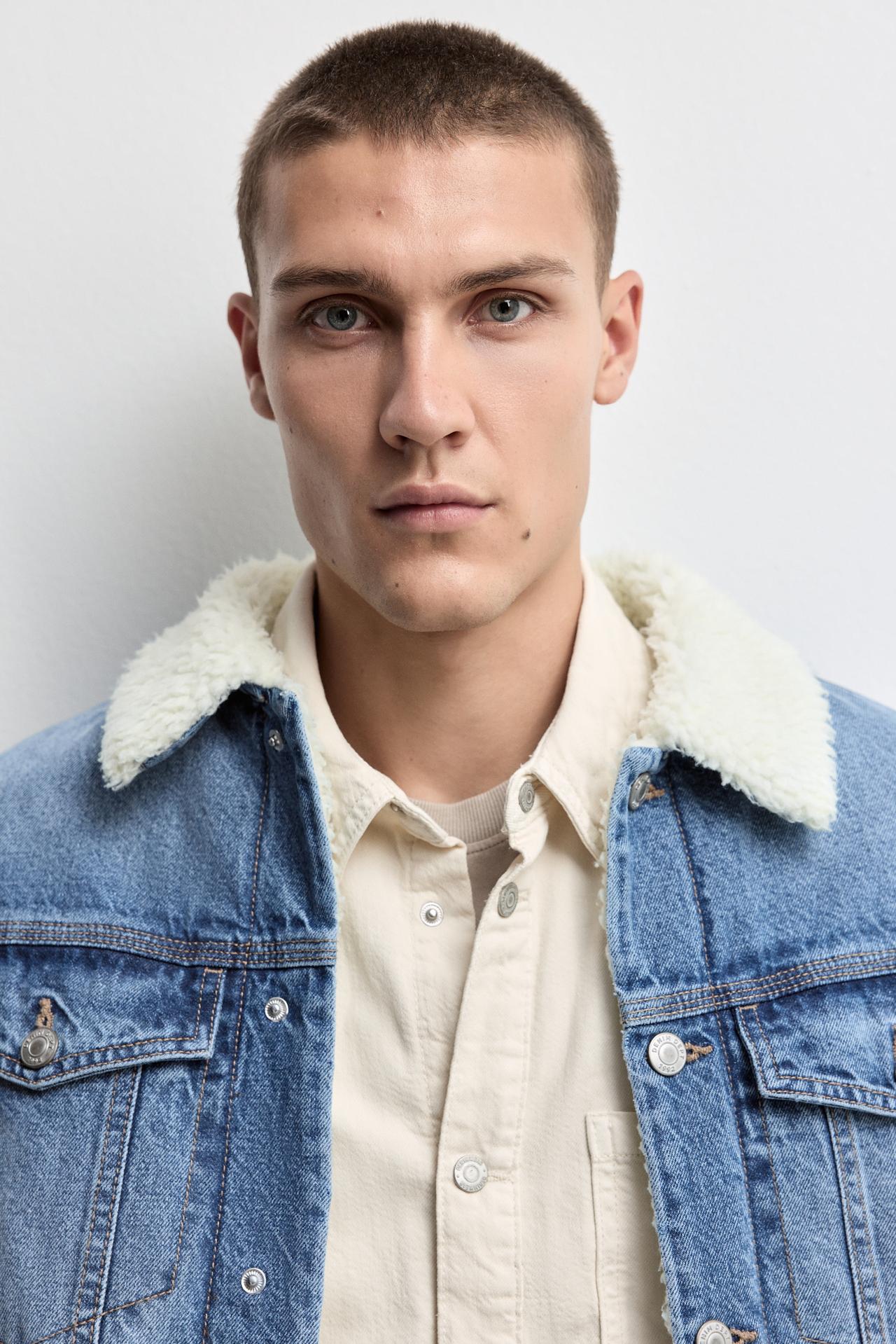 Shearling collar jacket — INDIGO