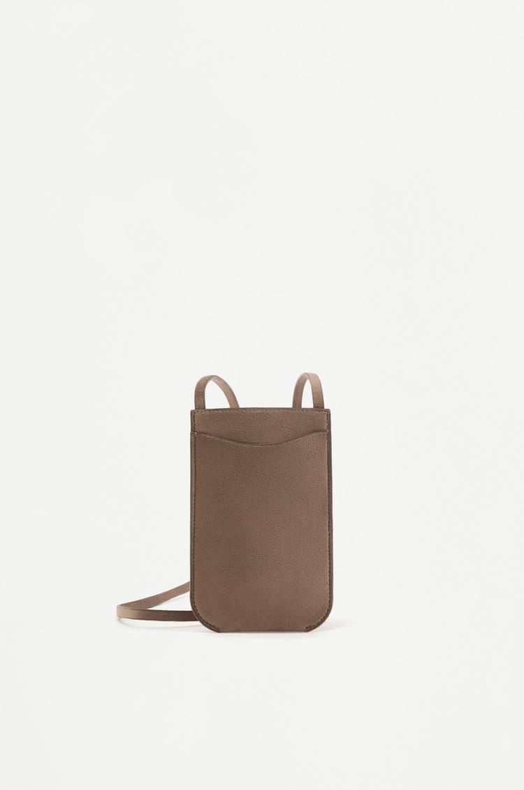 Split Suede Effect Crossbody Bag EDITION — KHAKI