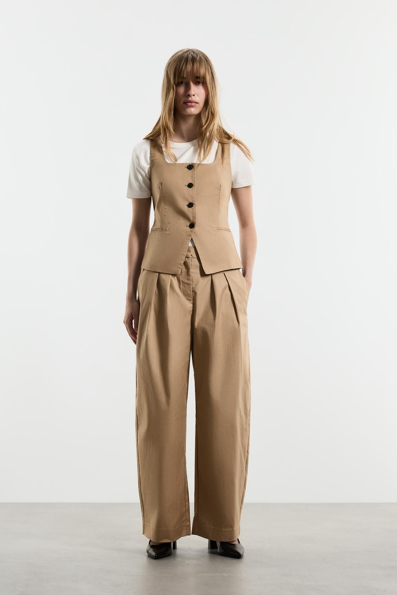 Button-up halter vest — MEDIUM CAMEL