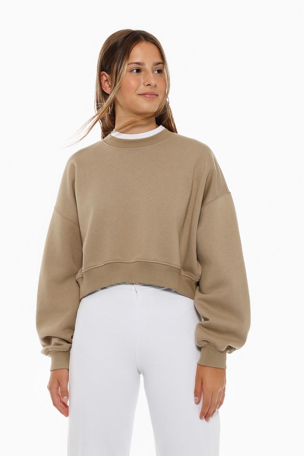 Pamuklu crop sweatshirt