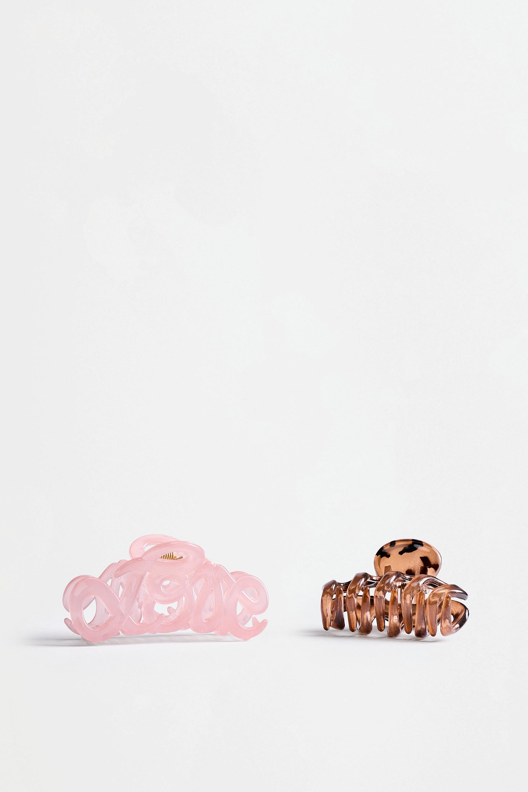 Mixed hair clips (2-pack) — PINK