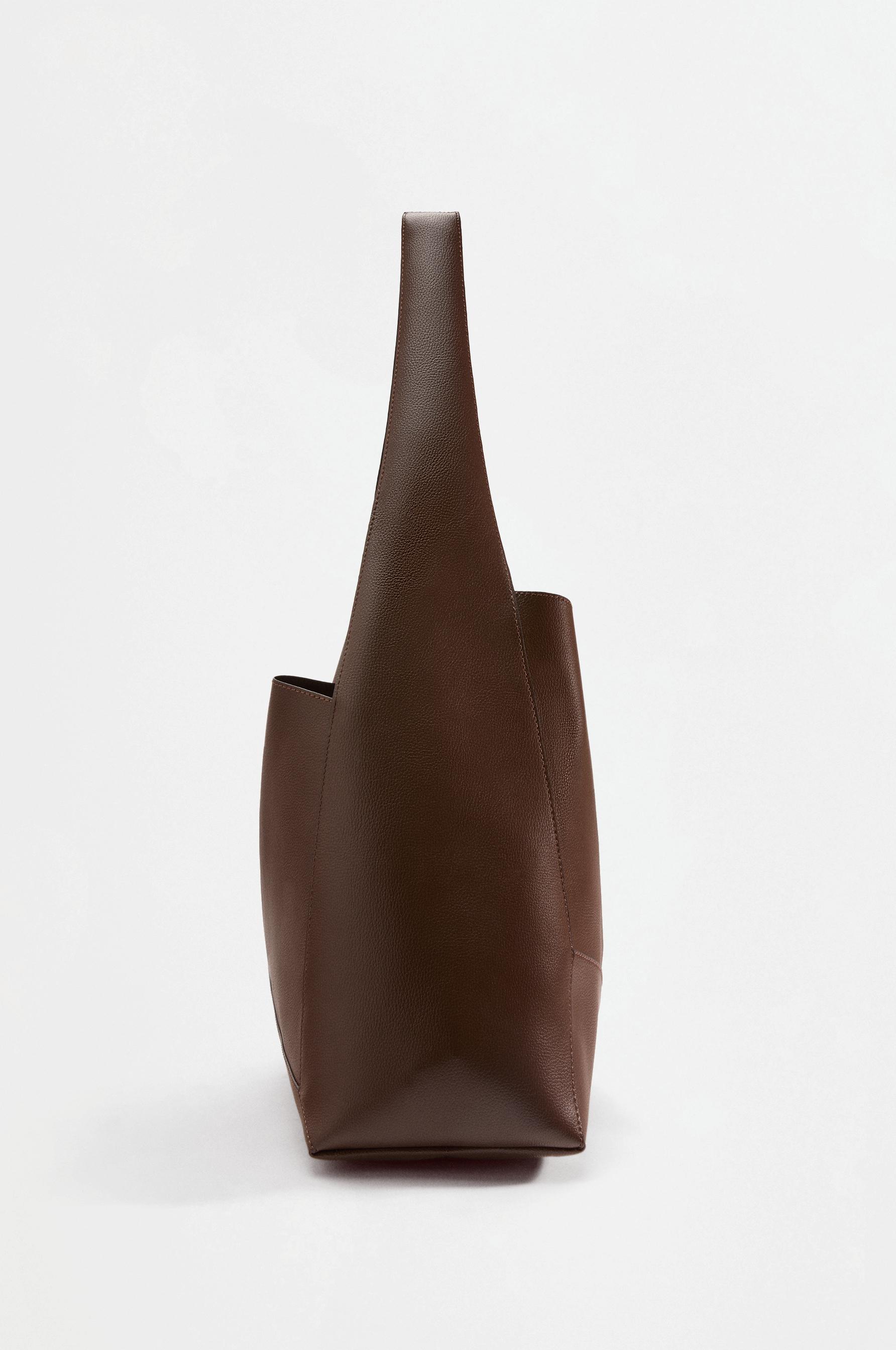Asymmetric shopper bag — BROWN