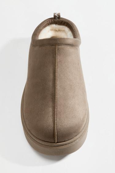 Lined clog shoe — BROWN 3
