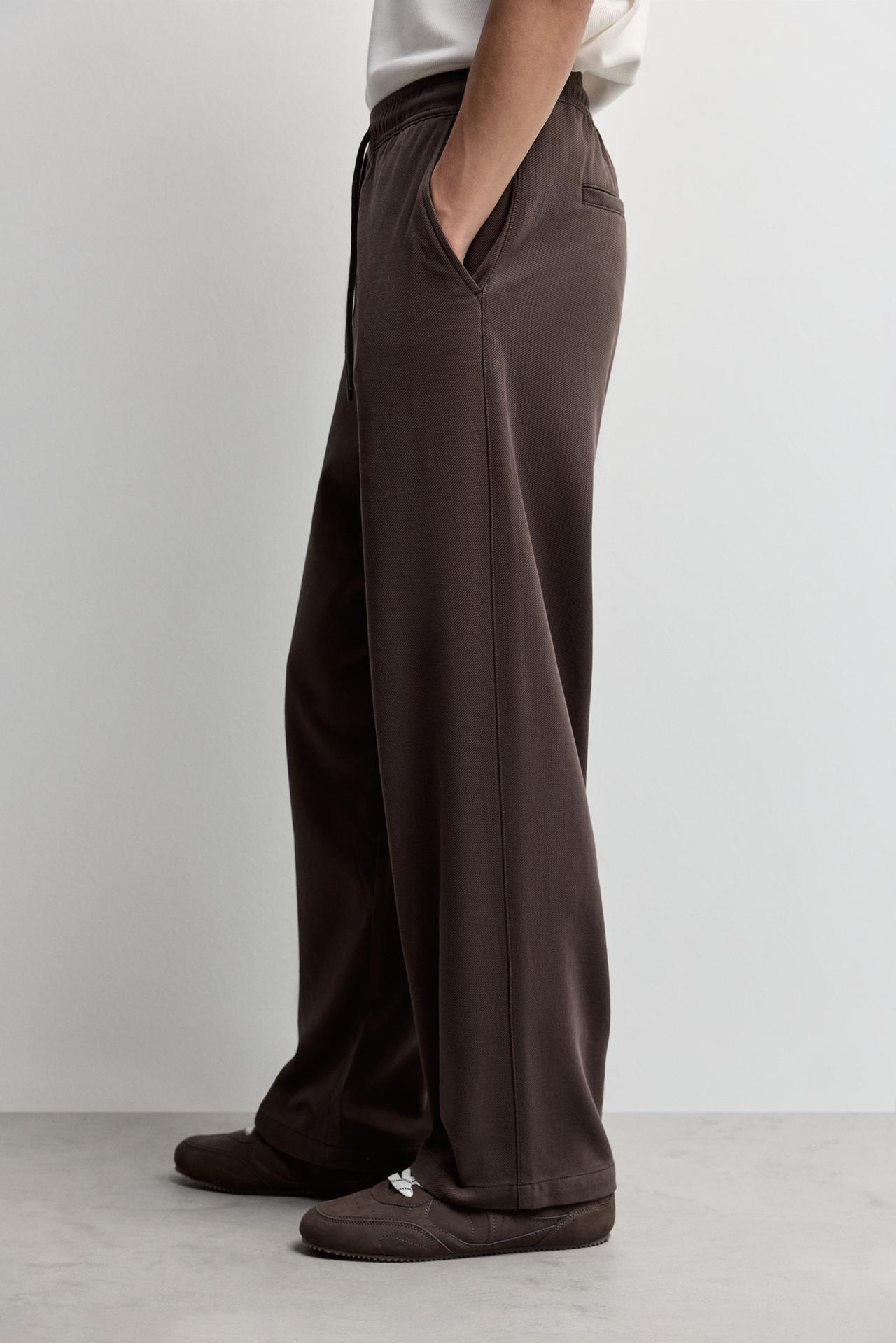 Wide-leg jogger trousers — CHOCOLATE