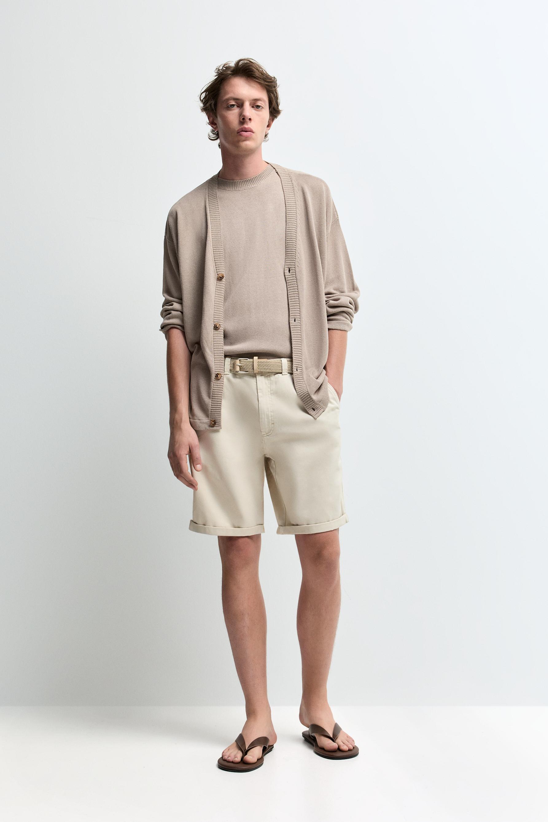 Slim fit Bermuda shorts — ECRU