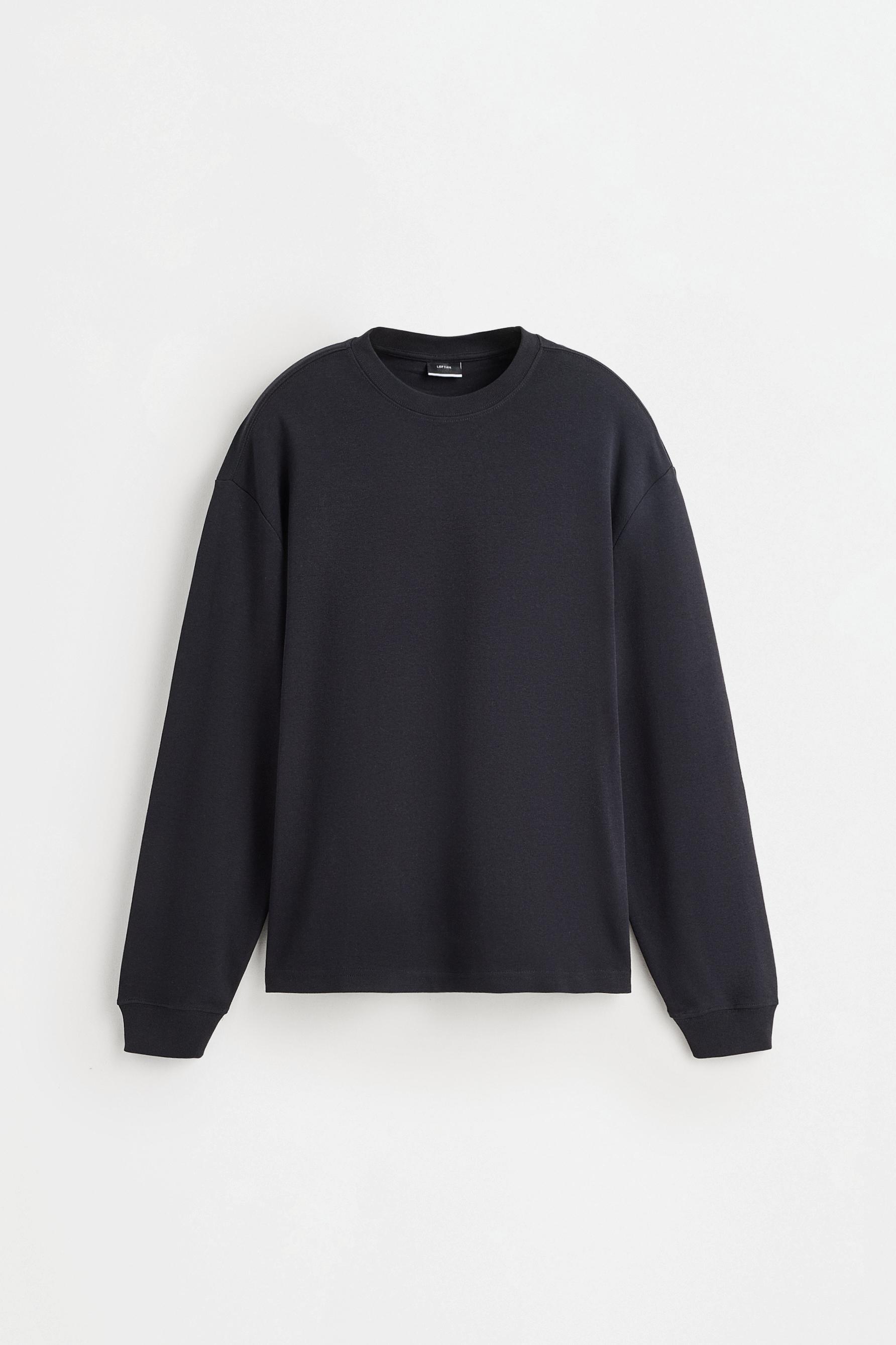 Long sleeve interlock T-shirt — BLACK