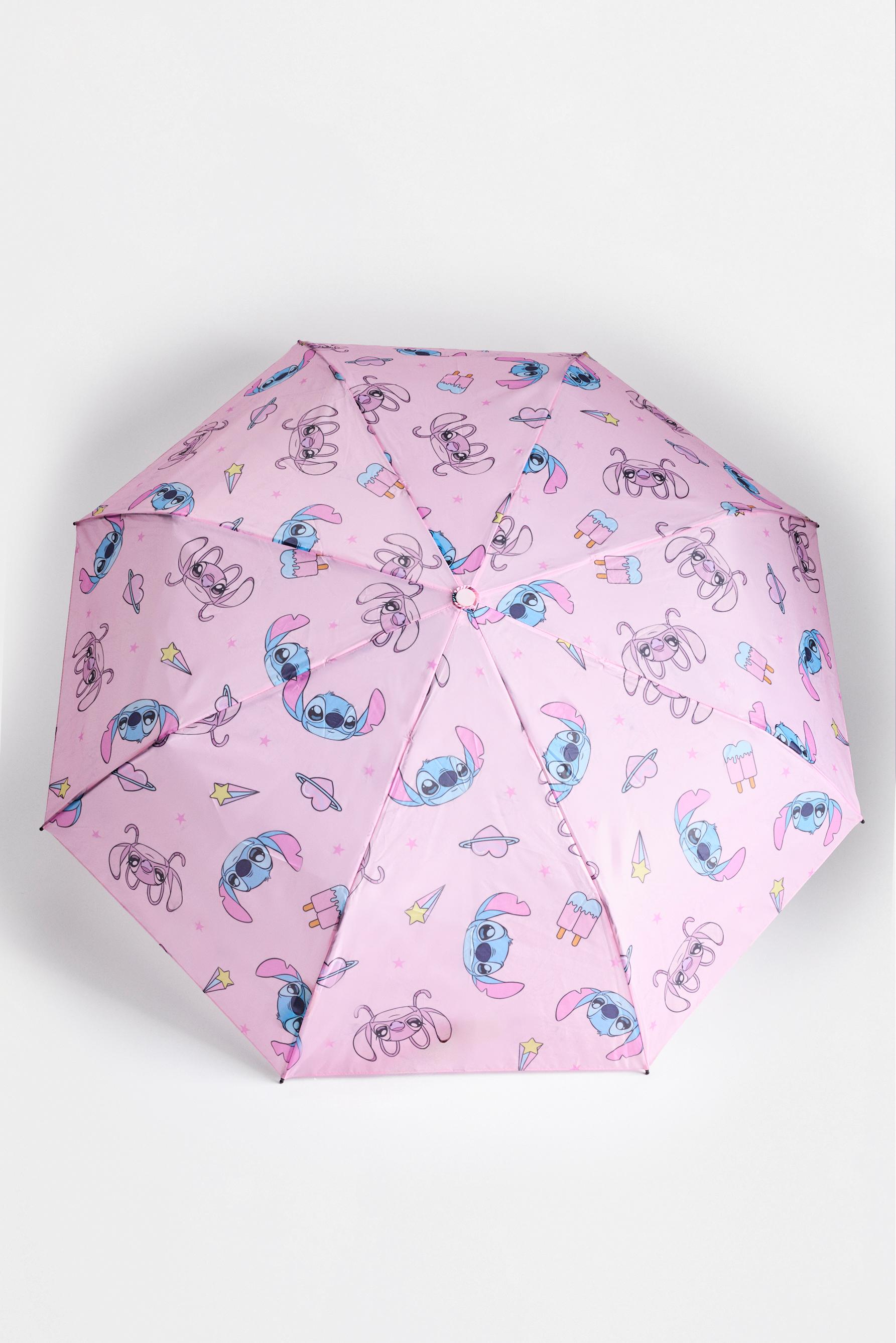 Stitch & Angel ©Disney folding umbrella — PINKISH WHITE