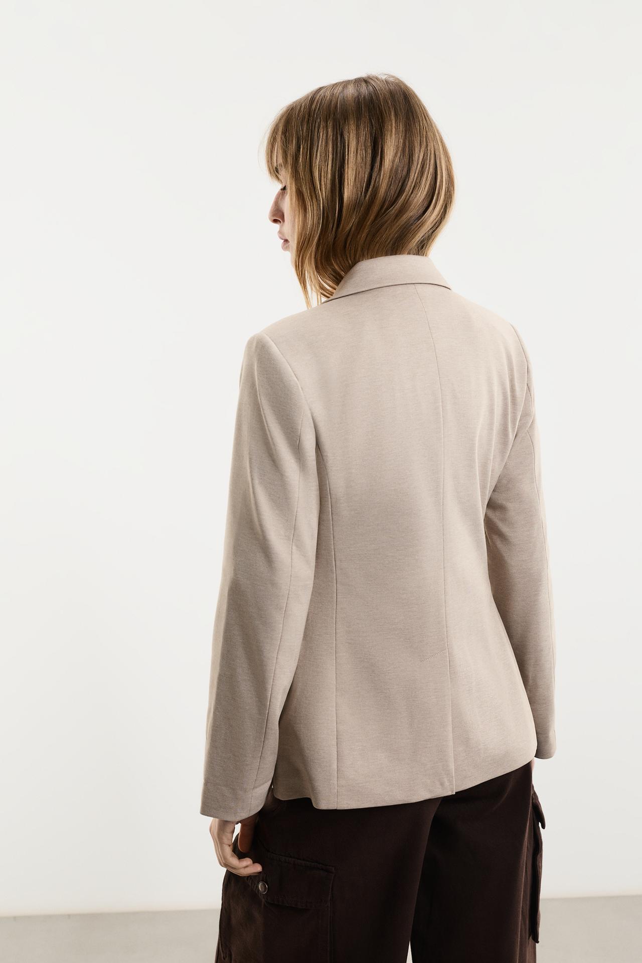 Striped cuff blazer — ECRU