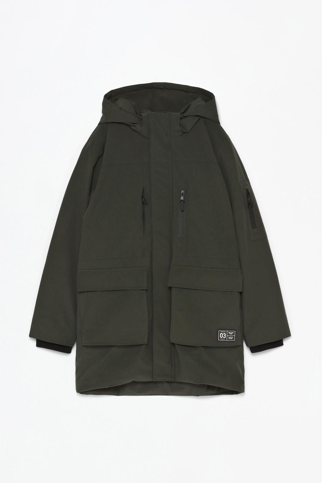 Technical parka with fleece lining