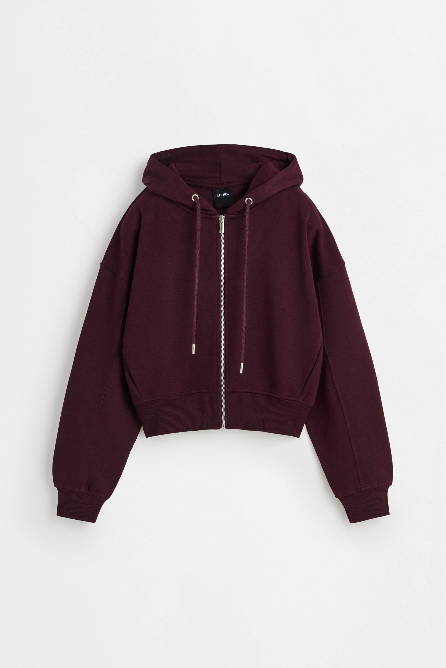 Basic zip-up sweatshirt — MAROON