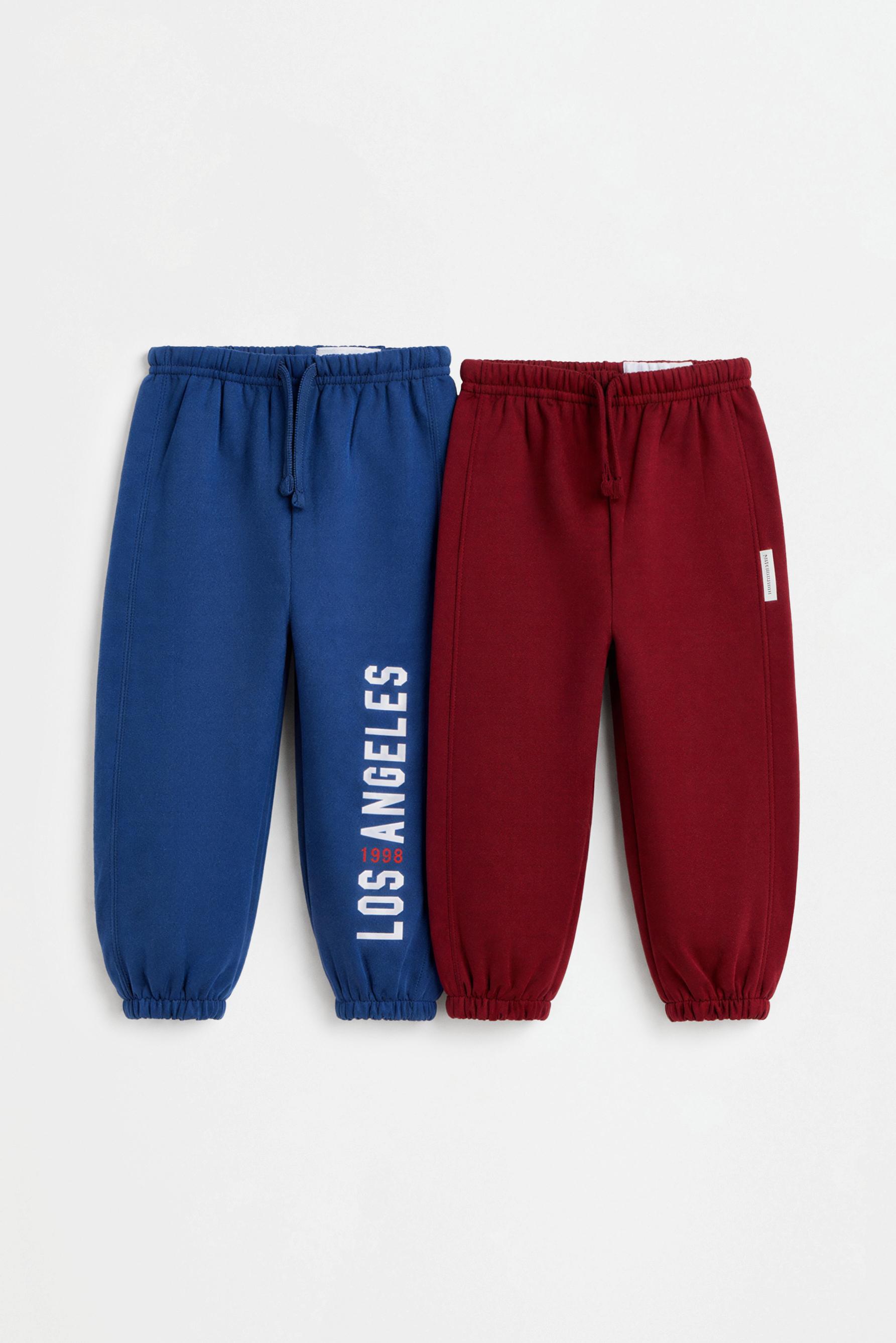 Pack of 2 printed relaxed joggers — BLUE