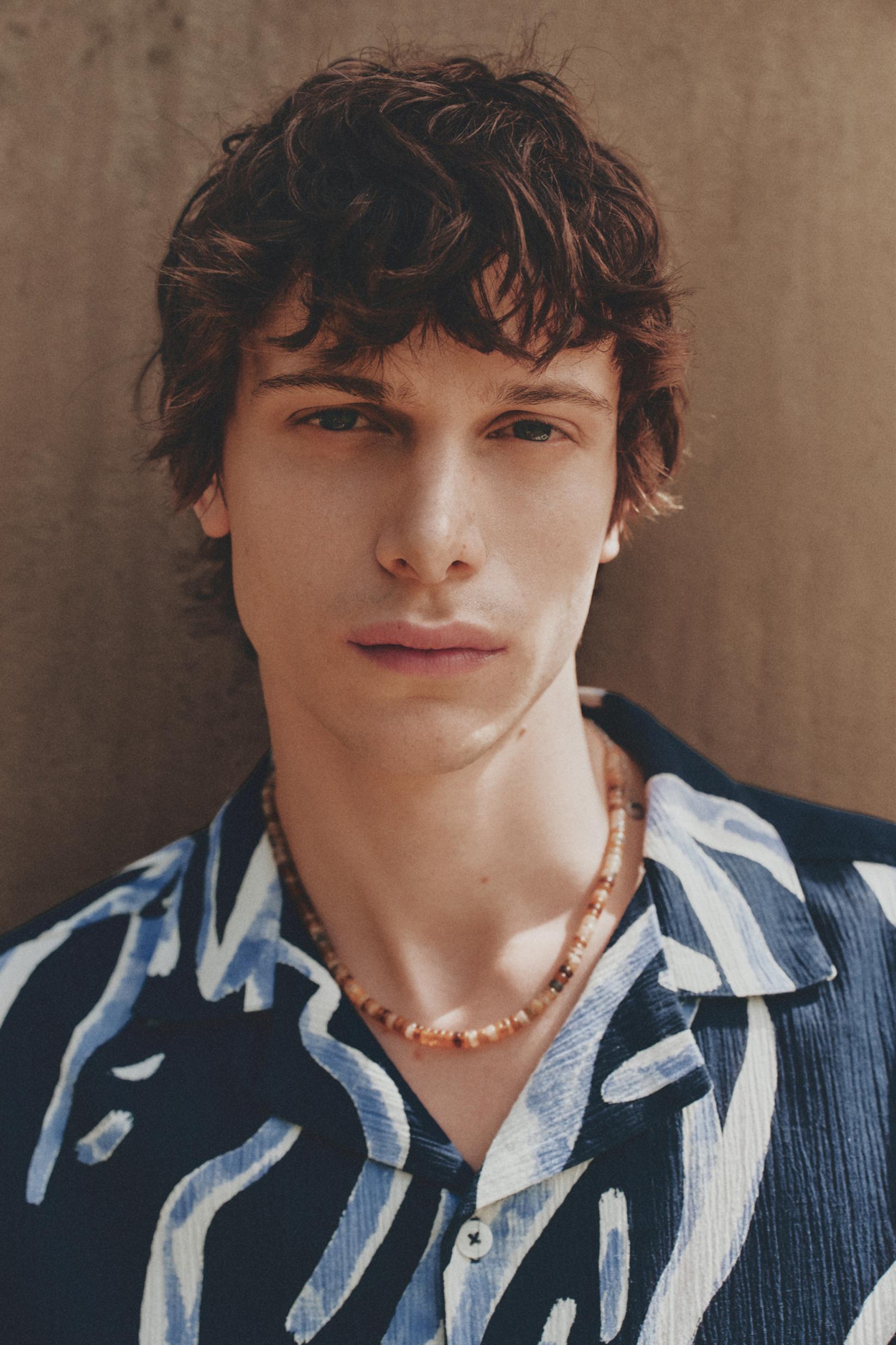 Printed short sleeve shirt — DARK BLUE