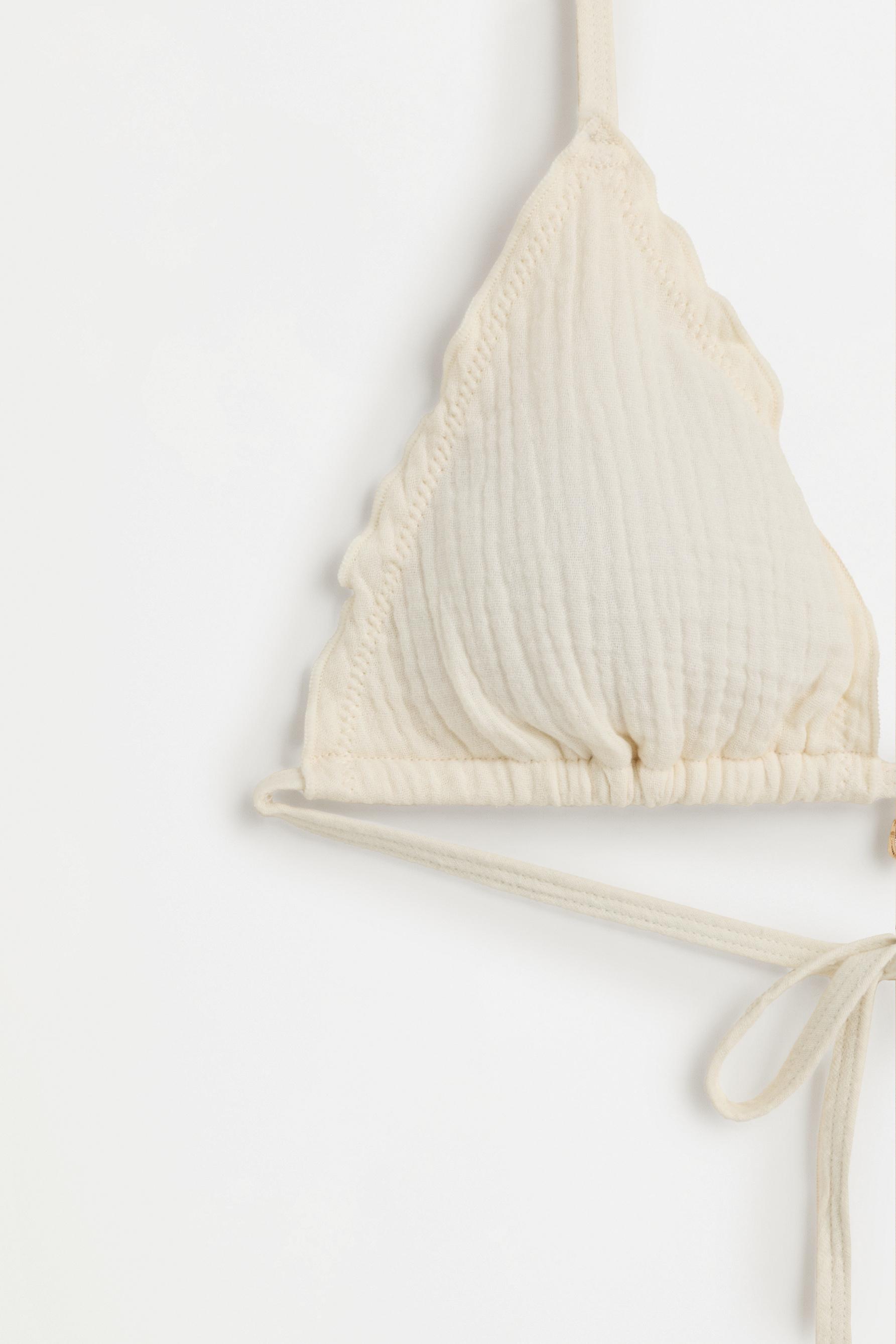 Wave charm bikini top — ECRU