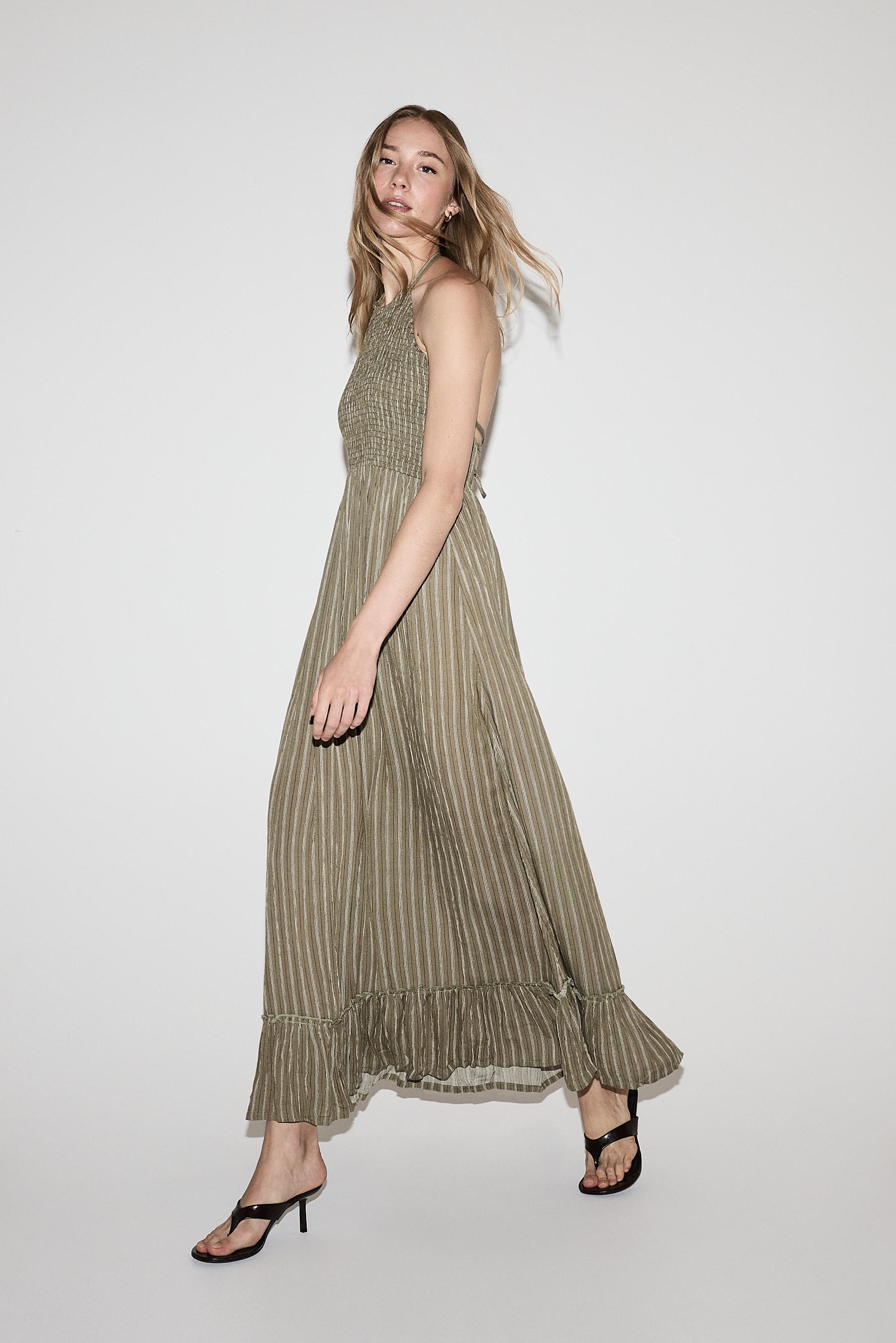 Halter midi dress — KHAKI