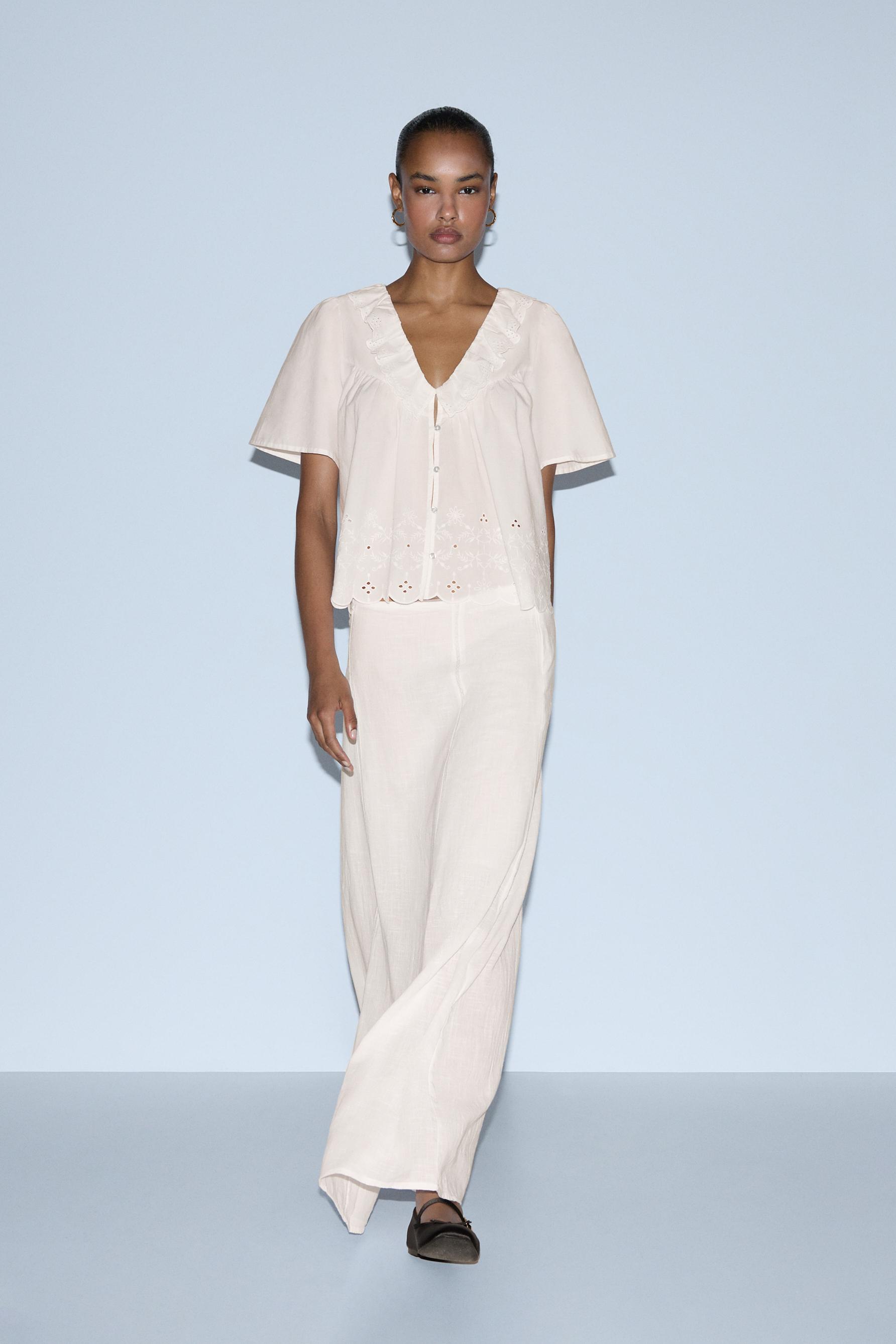 Falda midi detalle encaje