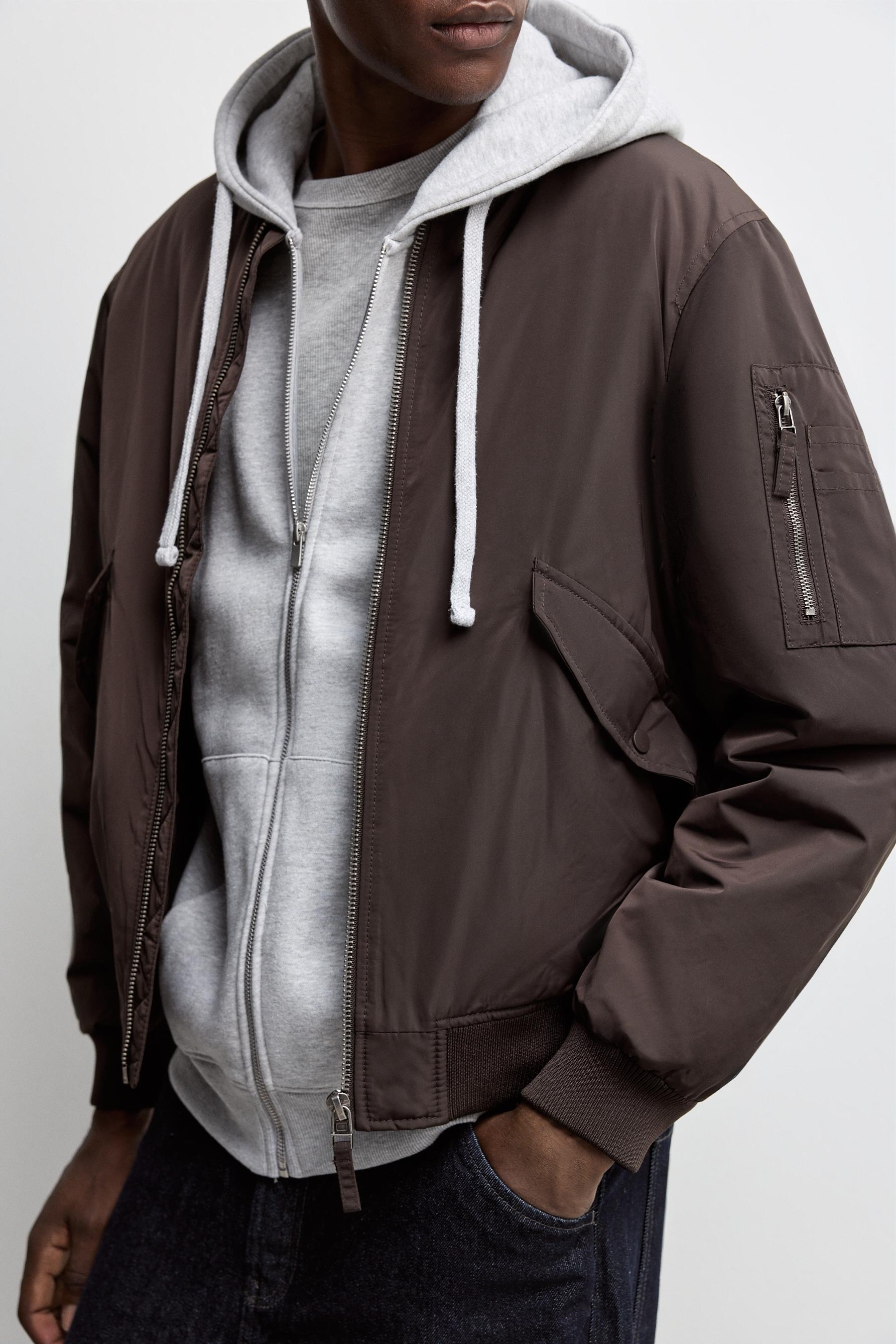 Quilted bomber jacket — CHOCOLATE