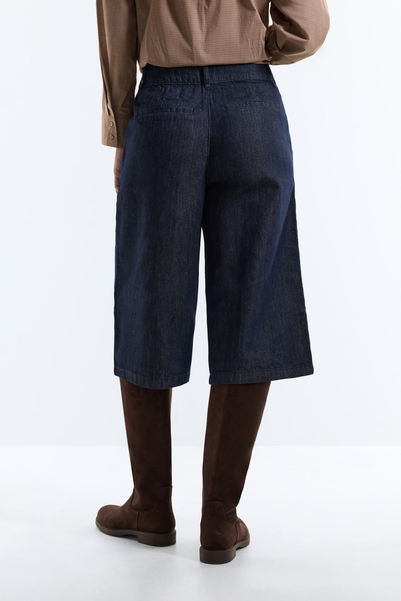 Denim culotte jorts — NAVY