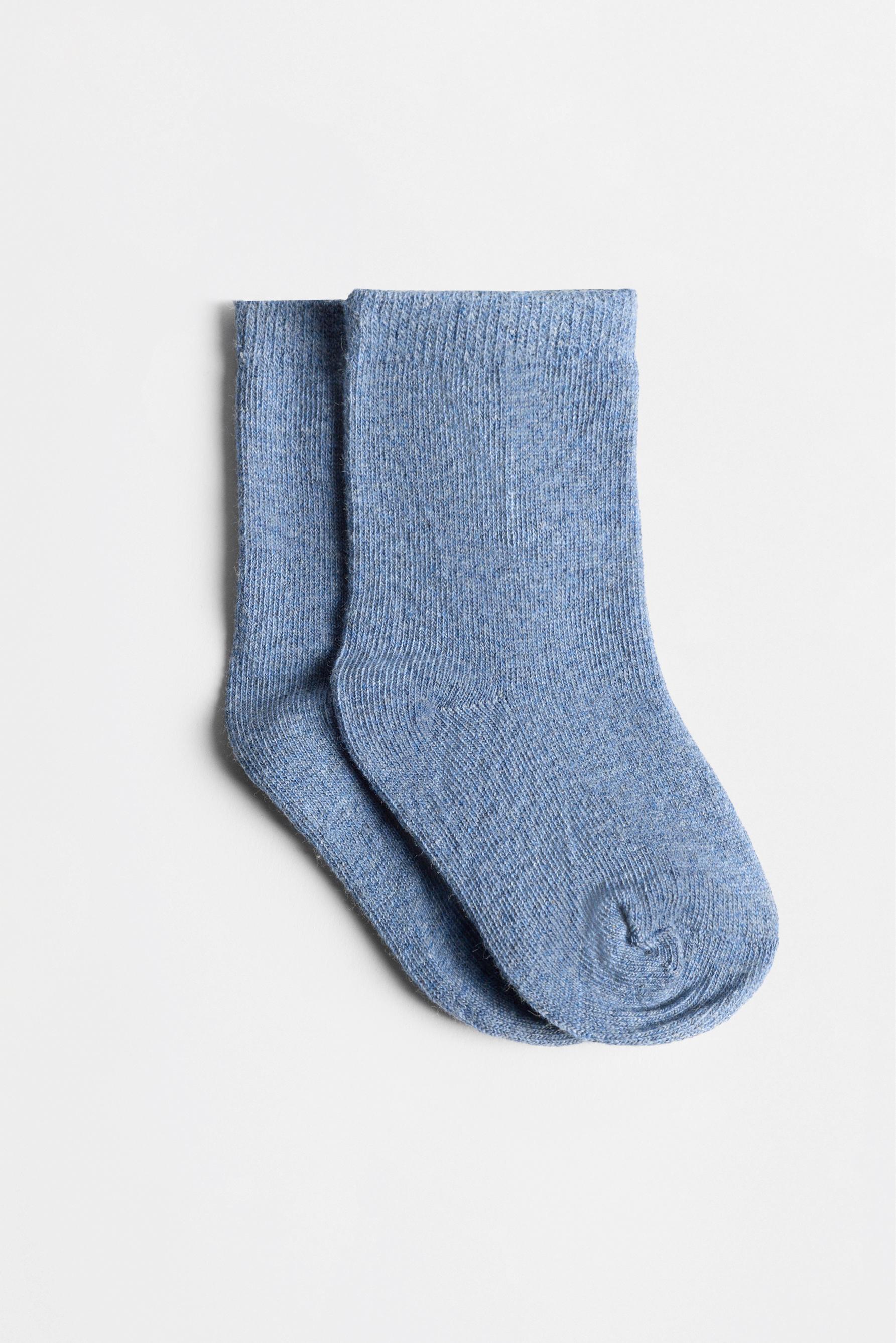 Plain Short Socks (10-Pack) — BLUE/WHITE