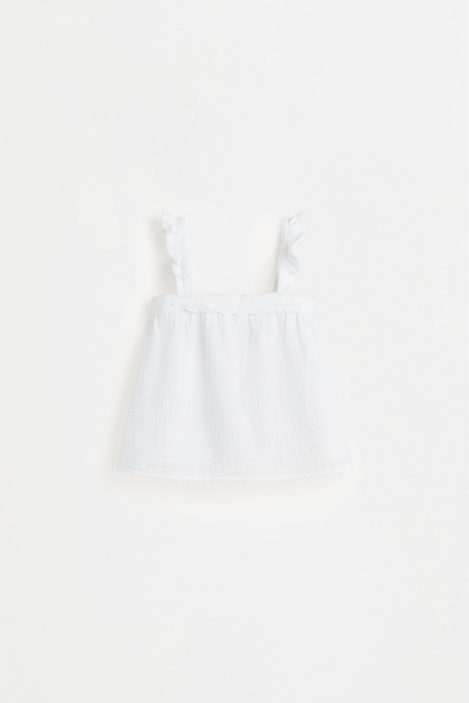 Double gauze strappy top — OFF WHITE