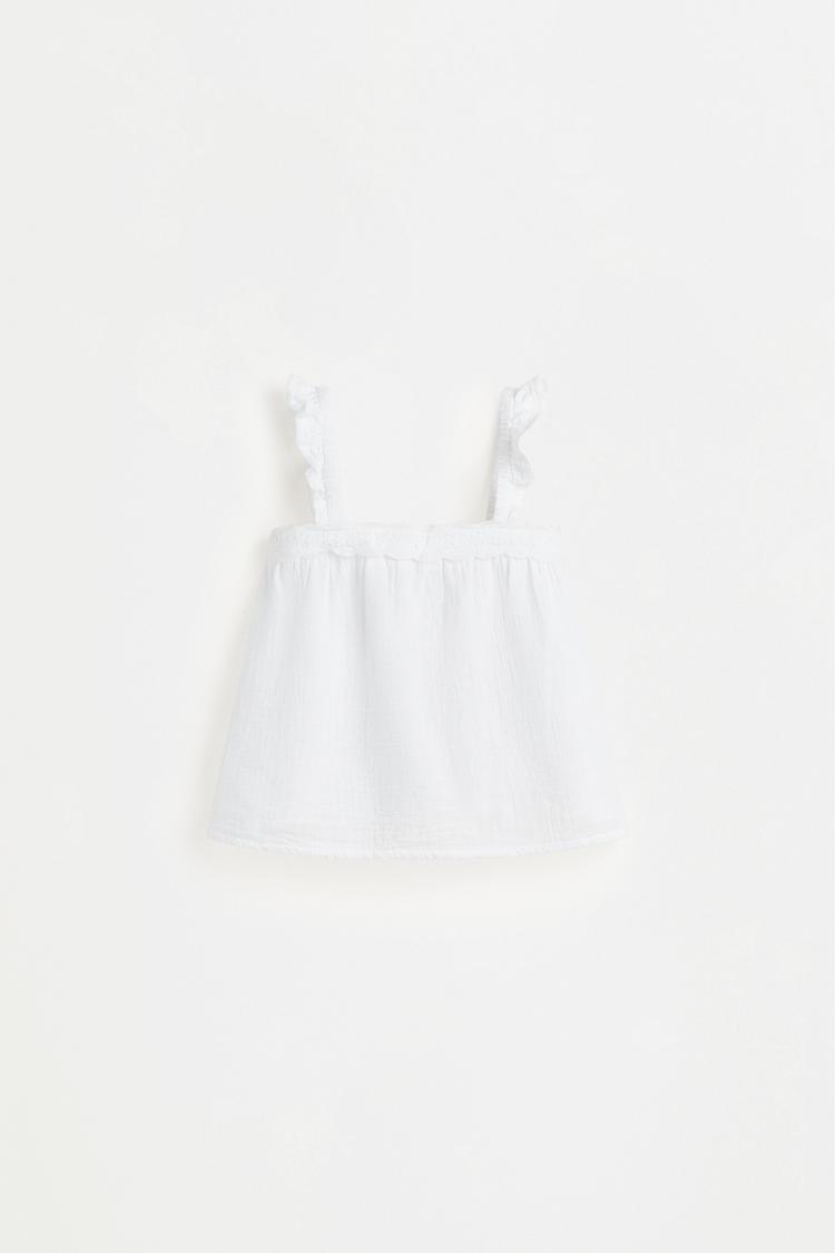 Double gauze strappy top — OFF WHITE