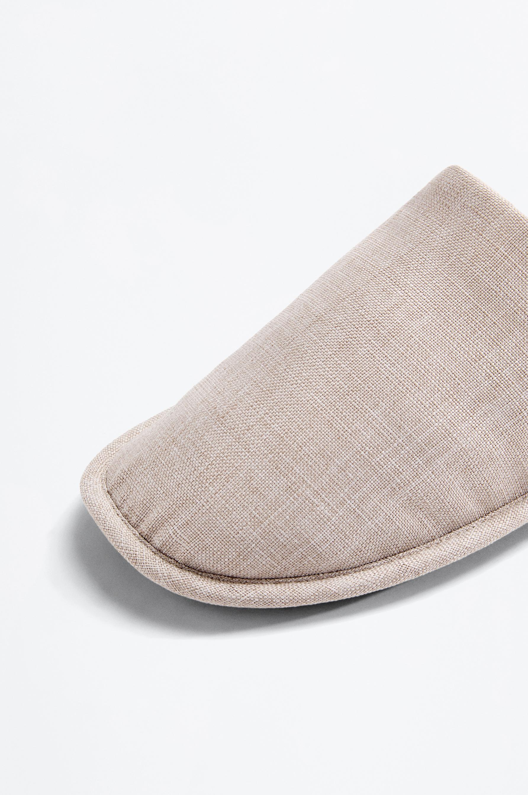 Fabric house slippers — BEIGE