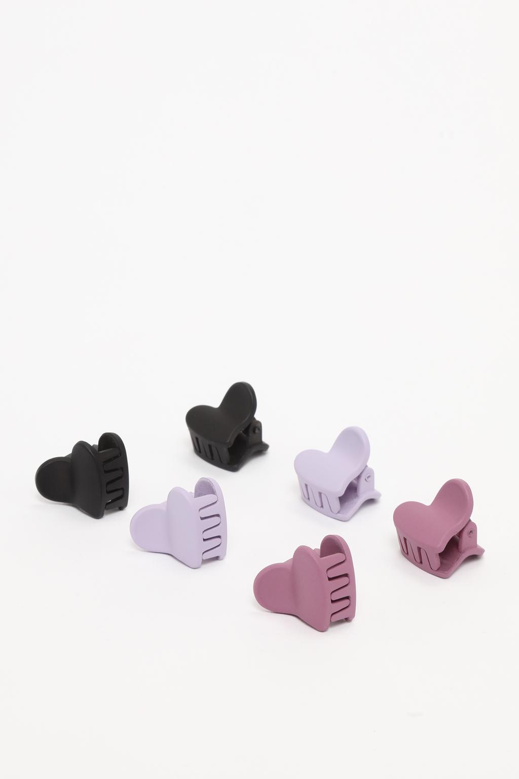 Pack of 12 small heart hair clips