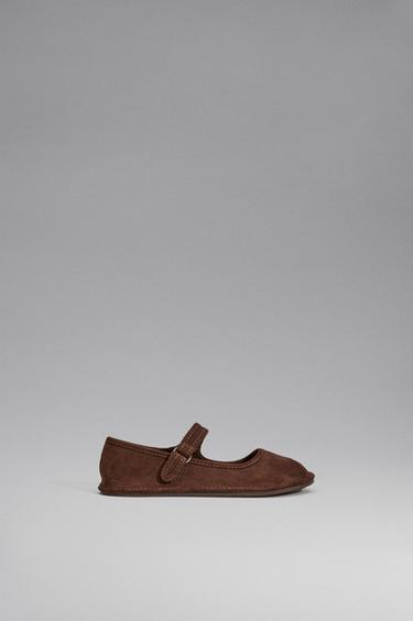 Barefoot Mary Jane ballet flats — BROWN 1